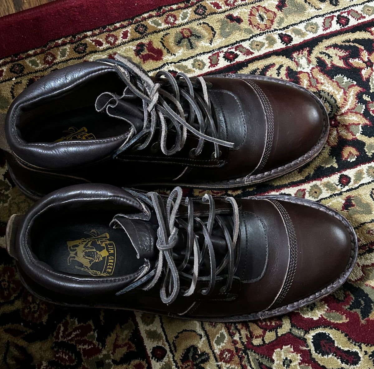Photo by rattler360 on February 2, 2024 of the Jim Green African Ranger in Horween Burgundy Chromexcel.
