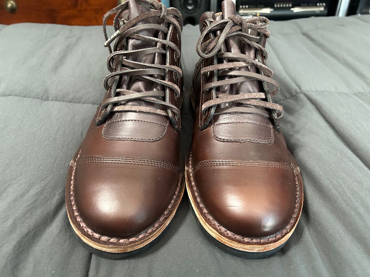 Photo by rattler360 on November 1, 2023 of the Jim Green African Ranger in Horween Burgundy Chromexcel.