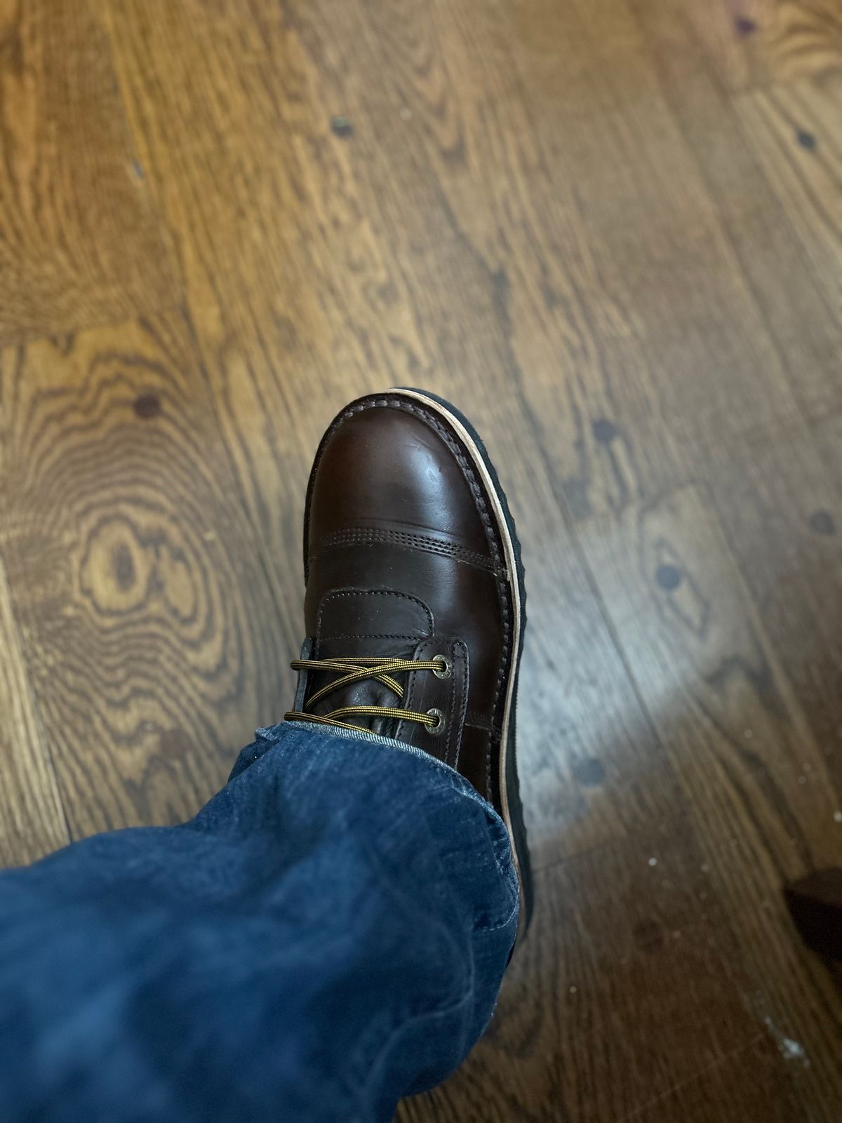 Photo by rattler360 on December 1, 2023 of the Jim Green African Ranger in Horween Burgundy Chromexcel.