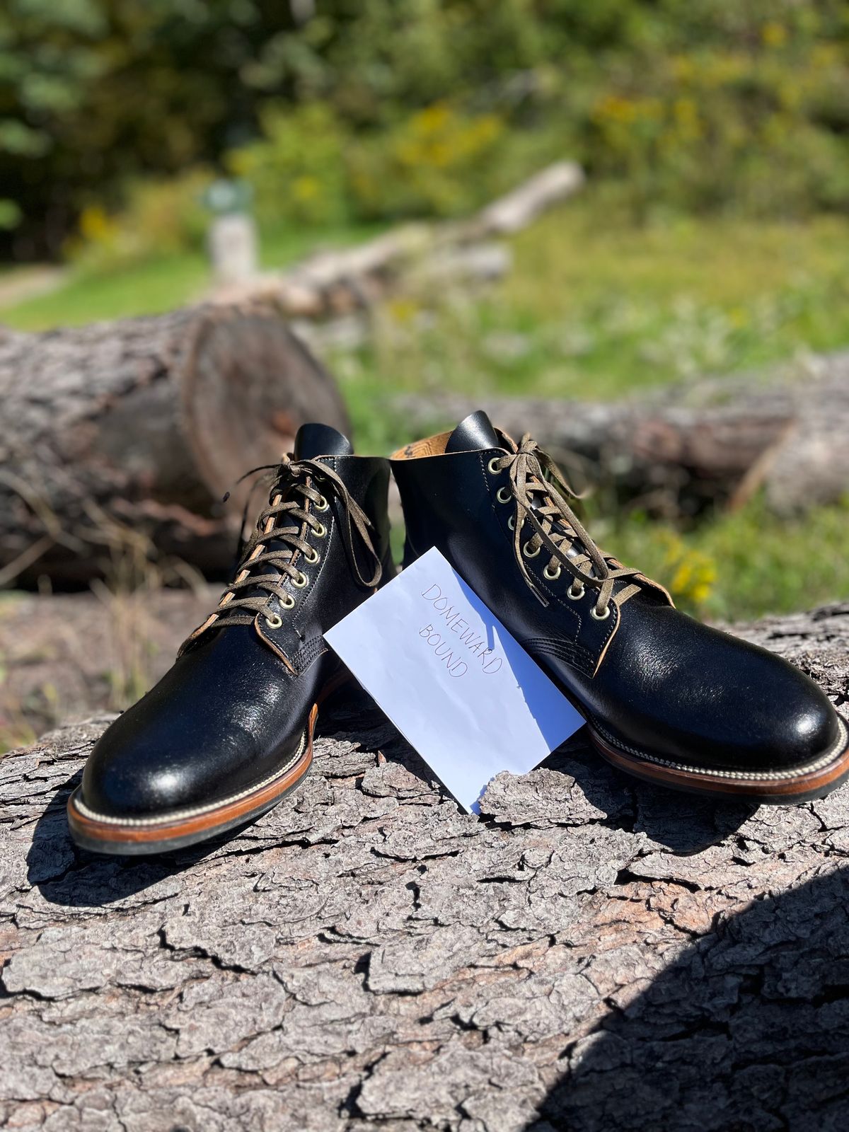 Photo by JuicyDeluxe on October 1, 2023 of the Viberg Boondocker in Shinki Black Teacore Horsebutt.