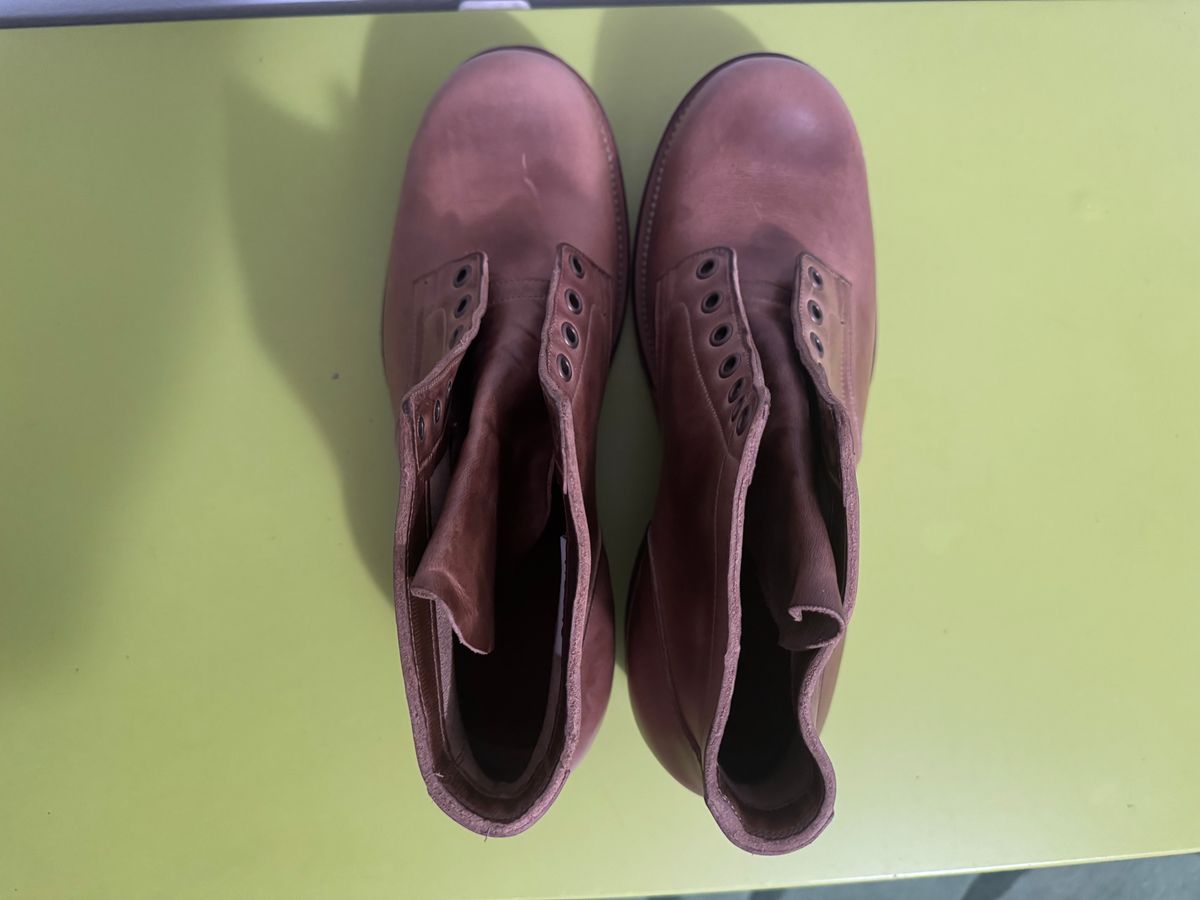 Photo by GalaxyGuy on November 1, 2025 of the Viberg Service Boot in Horween Natural Chromexcel Horsehide.