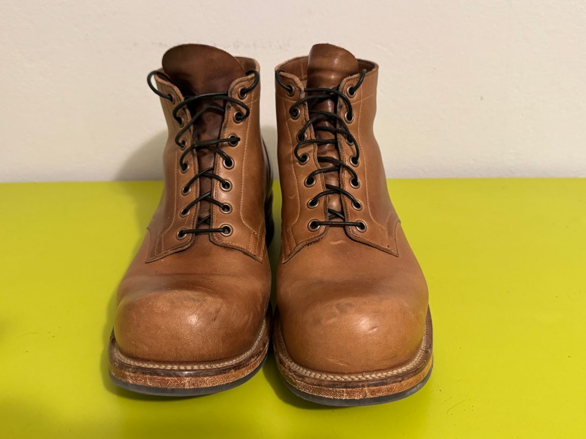 Photo by GalaxyGuy on December 1, 2025 of the Viberg Service Boot in Horween Natural Chromexcel Horsehide.