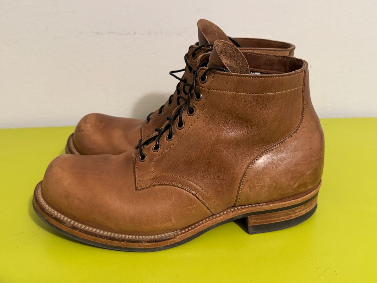 Photo by GalaxyGuy on December 1, 2025 of the Viberg Service Boot in Horween Natural Chromexcel Horsehide.