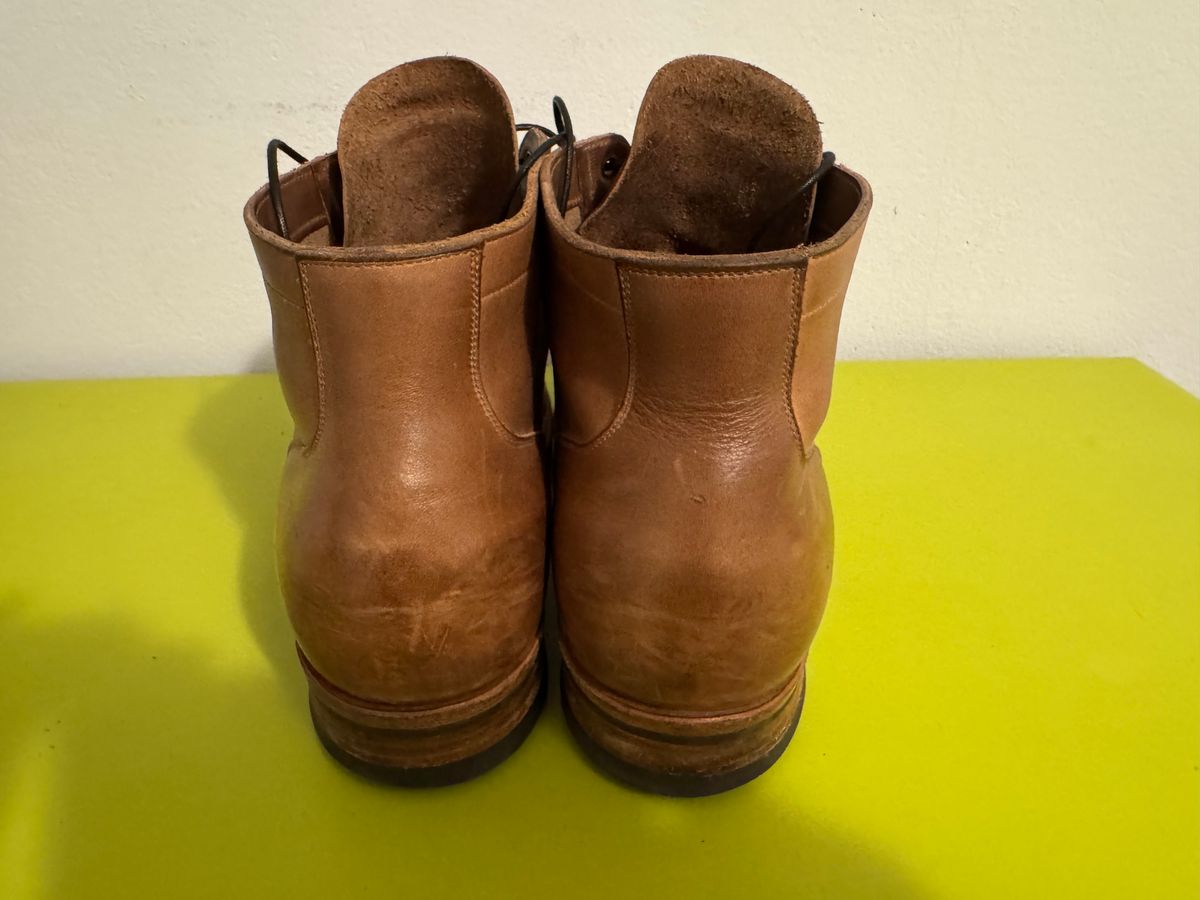 Photo by GalaxyGuy on January 5, 2026 of the Viberg Service Boot in Horween Natural Chromexcel Horsehide.