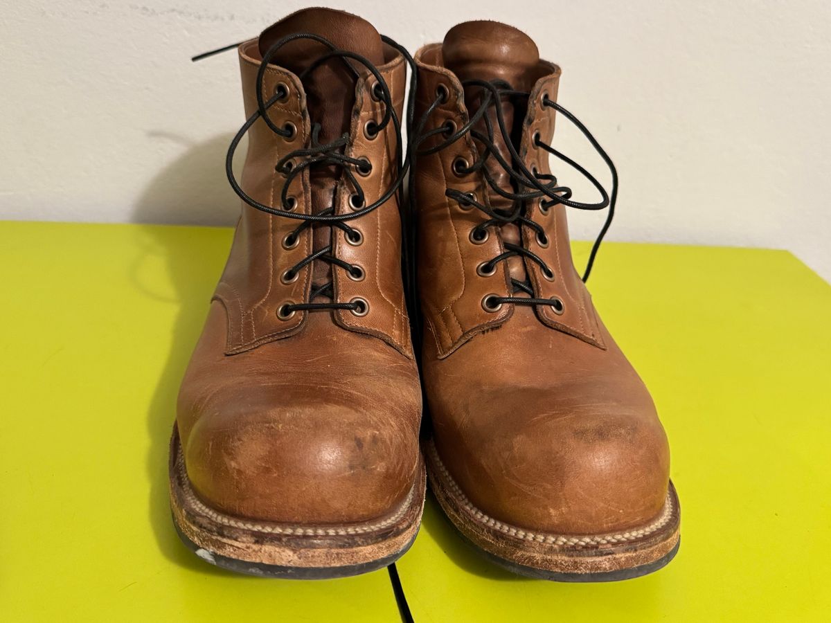 Photo by GalaxyGuy on February 4, 2026 of the Viberg Service Boot in Horween Natural Chromexcel Horsehide.