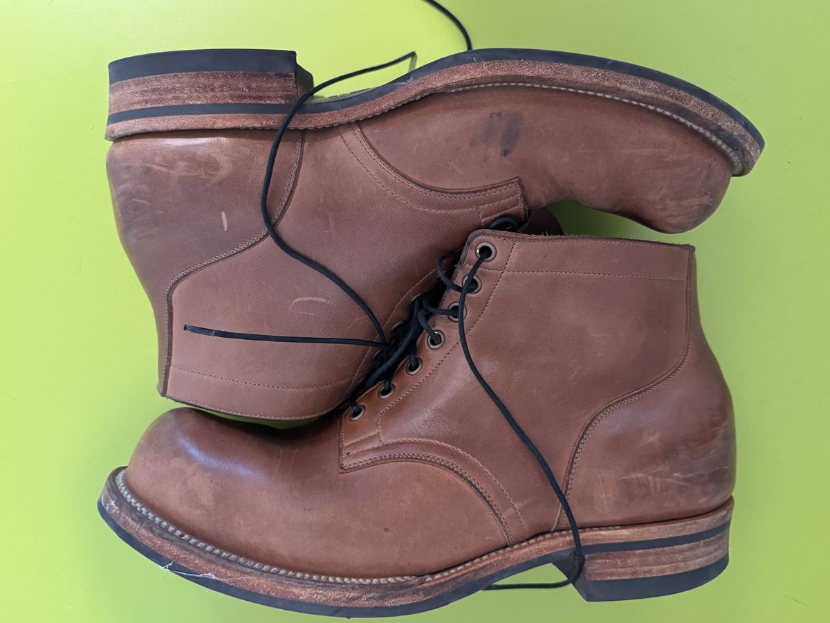 Photo by GalaxyGuy on March 1, 2026 of the Viberg Service Boot in Horween Natural Chromexcel Horsehide.