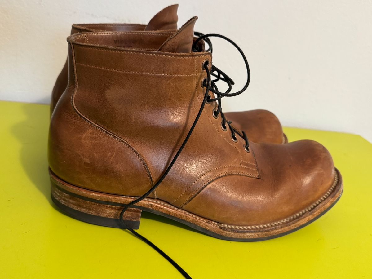 Photo by GalaxyGuy on March 1, 2026 of the Viberg Service Boot in Horween Natural Chromexcel Horsehide.