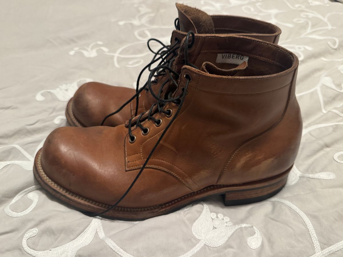 Photo by GalaxyGuy on April 6, 2026 of the Viberg Service Boot in Horween Natural Chromexcel Horsehide.
