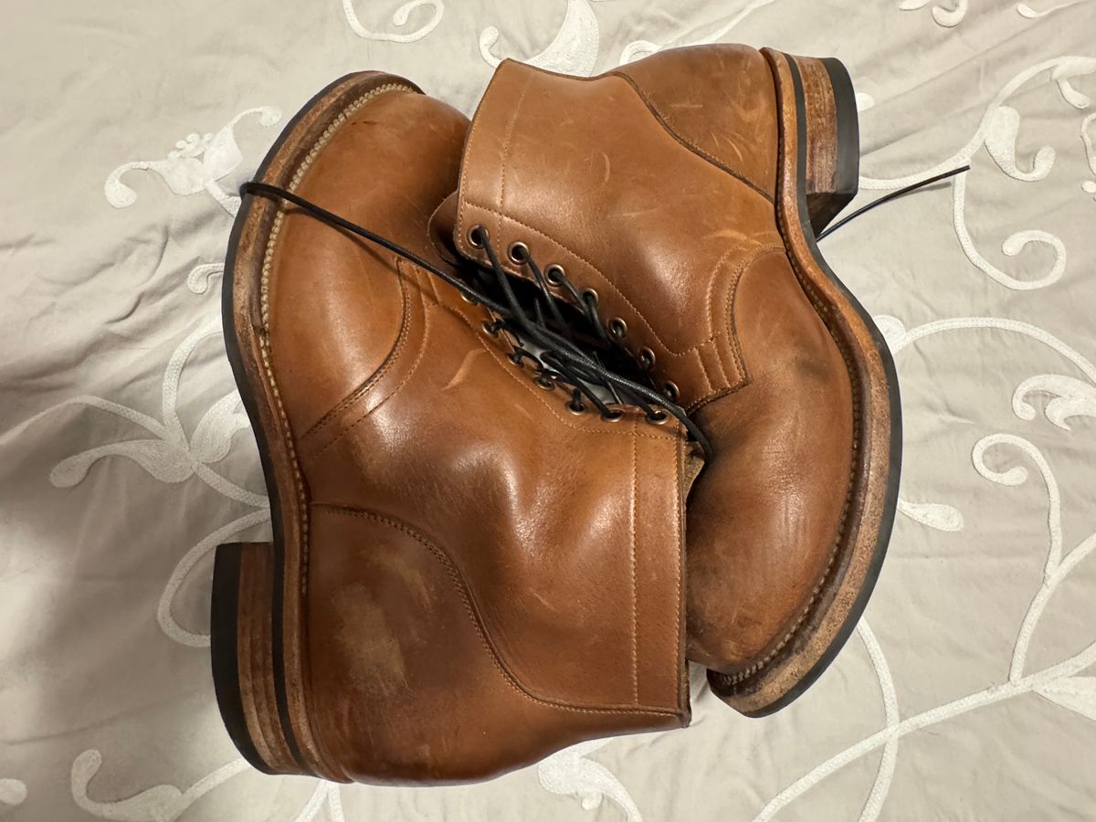 Photo by GalaxyGuy on April 6, 2026 of the Viberg Service Boot in Horween Natural Chromexcel Horsehide.