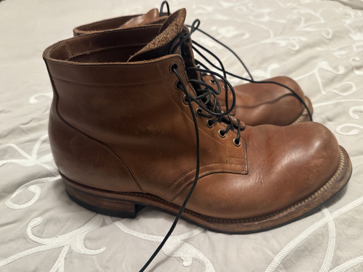 Photo by GalaxyGuy on April 6, 2026 of the Viberg Service Boot in Horween Natural Chromexcel Horsehide.