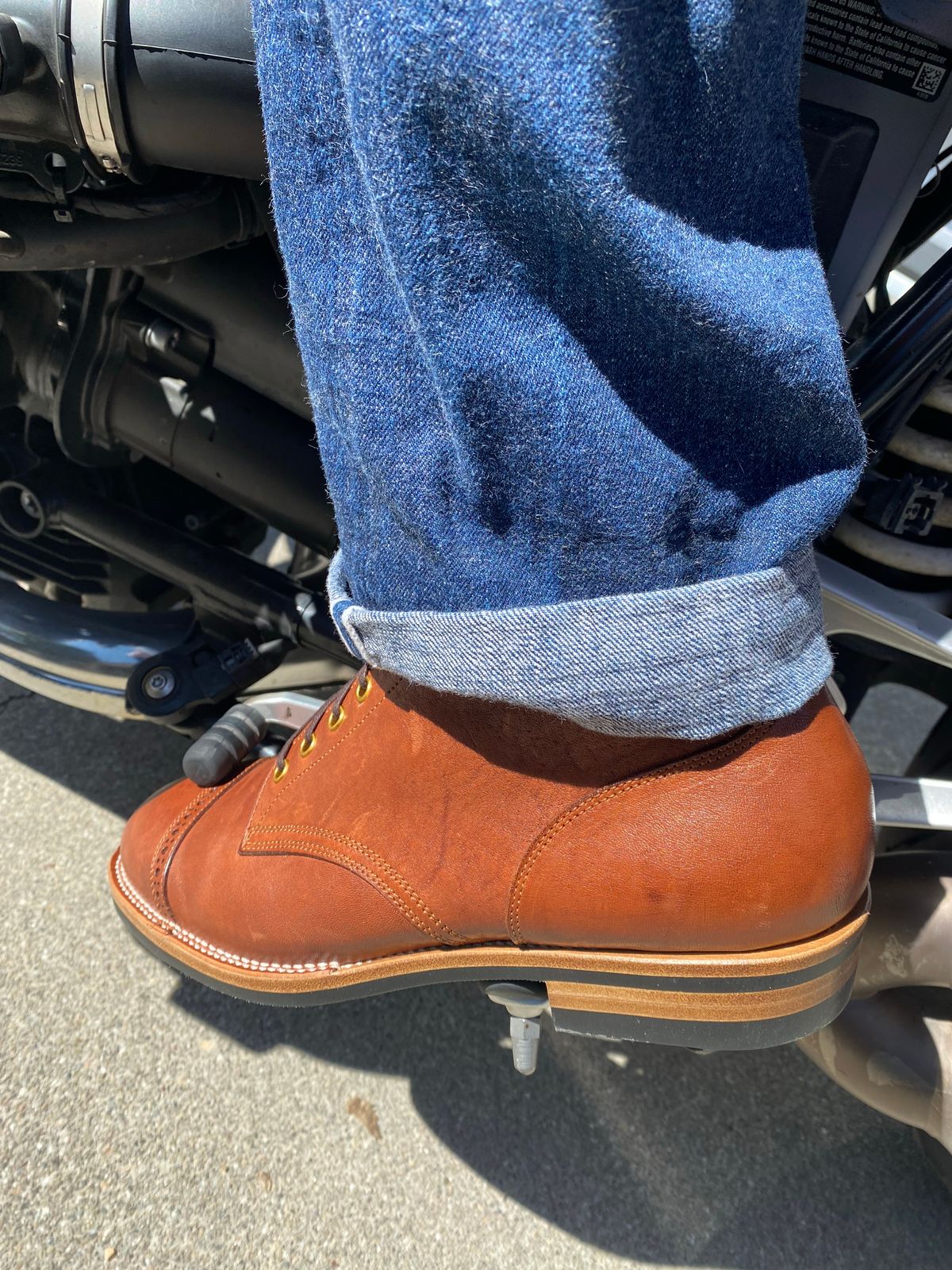 Photo by GalaxyGuy on October 1, 2022 of the Iron Boots Devil Dog in Maryam Brown Horsebutt.
