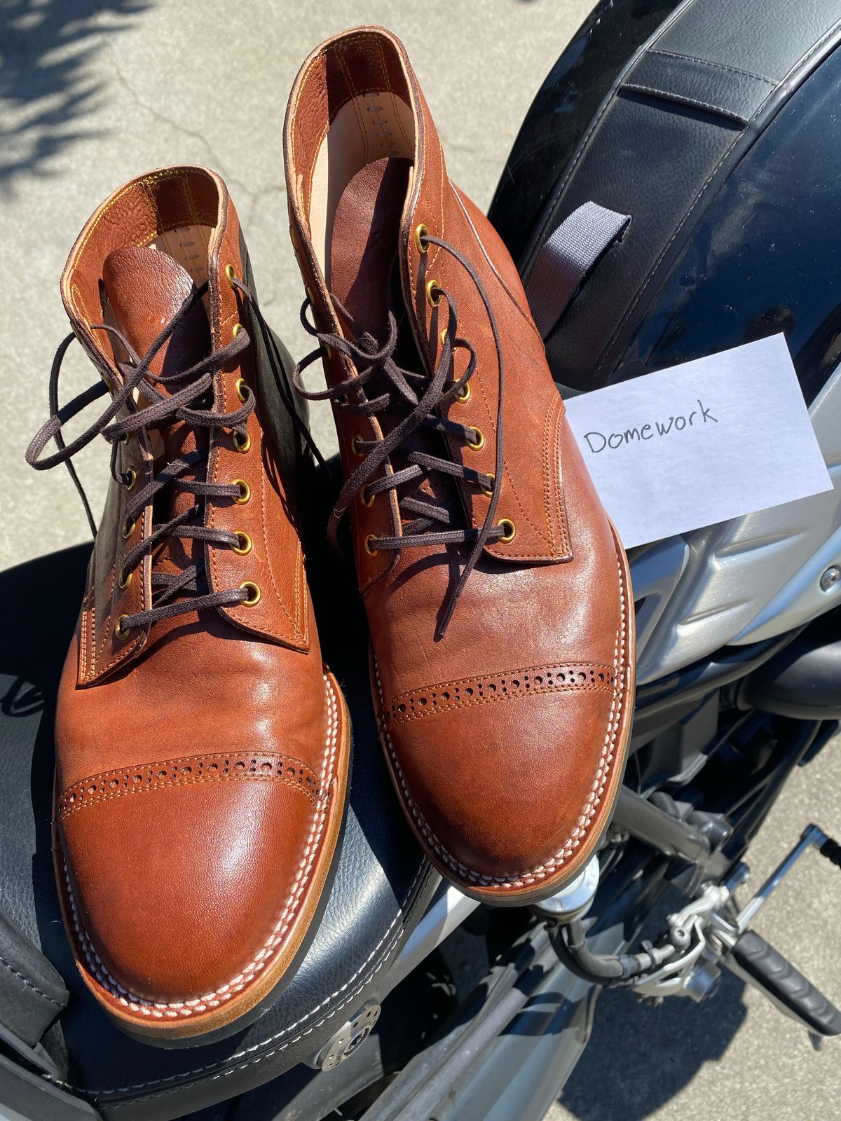 Photo by GalaxyGuy on October 1, 2022 of the Iron Boots Devil Dog in Maryam Brown Horsebutt.