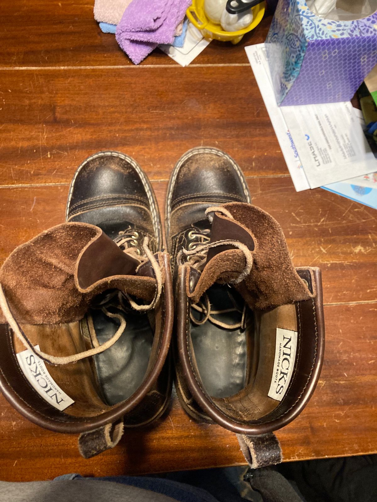 Photo by sigben59 on February 6, 2024 of the Nicks Urban Logger in Horween Brown Waxed Flesh.