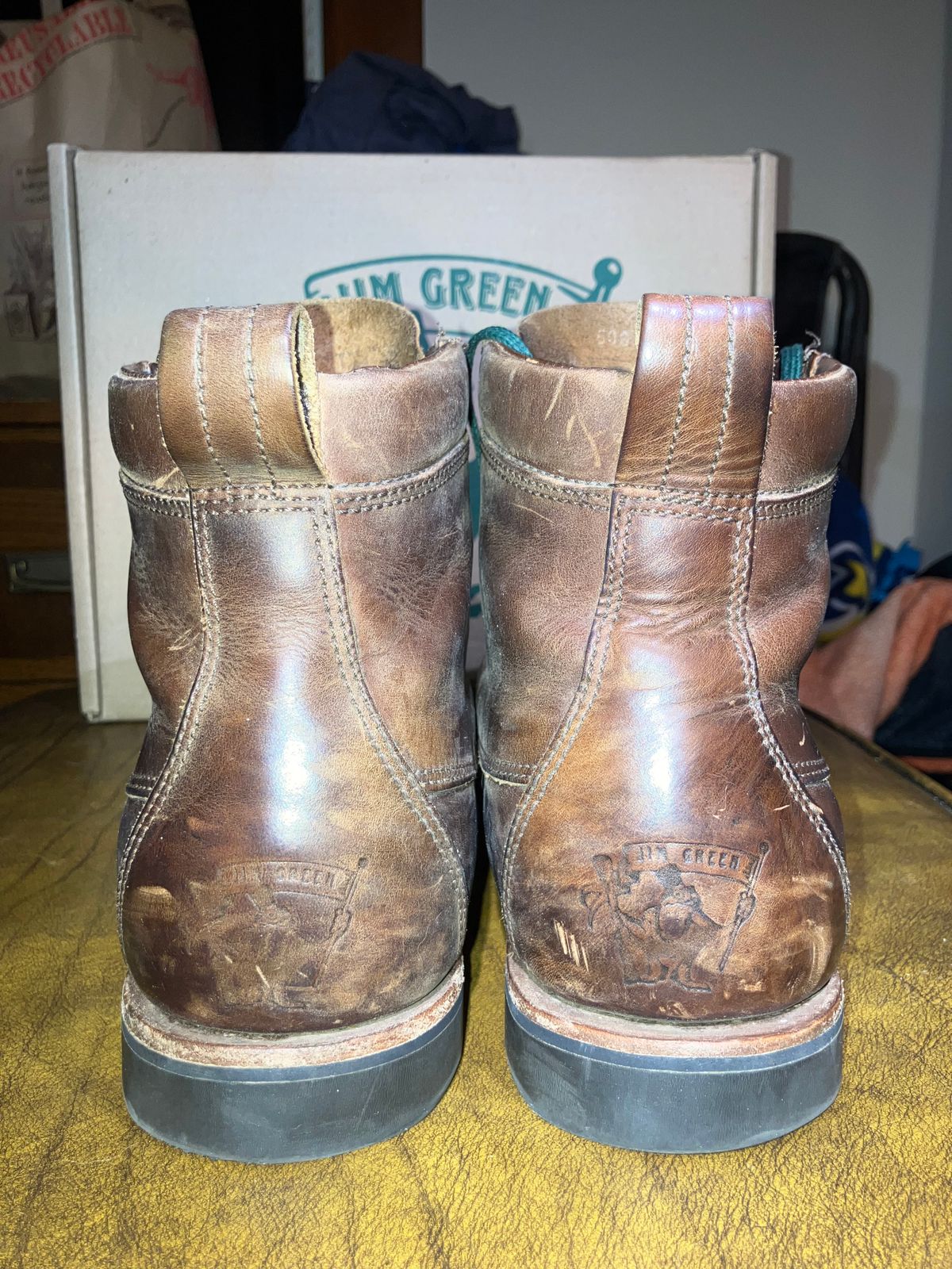 Photo by sigben59 on April 5, 2026 of the Jim Green Meander – Moc-Toe in Bronco Brown - Oily Pull Up.