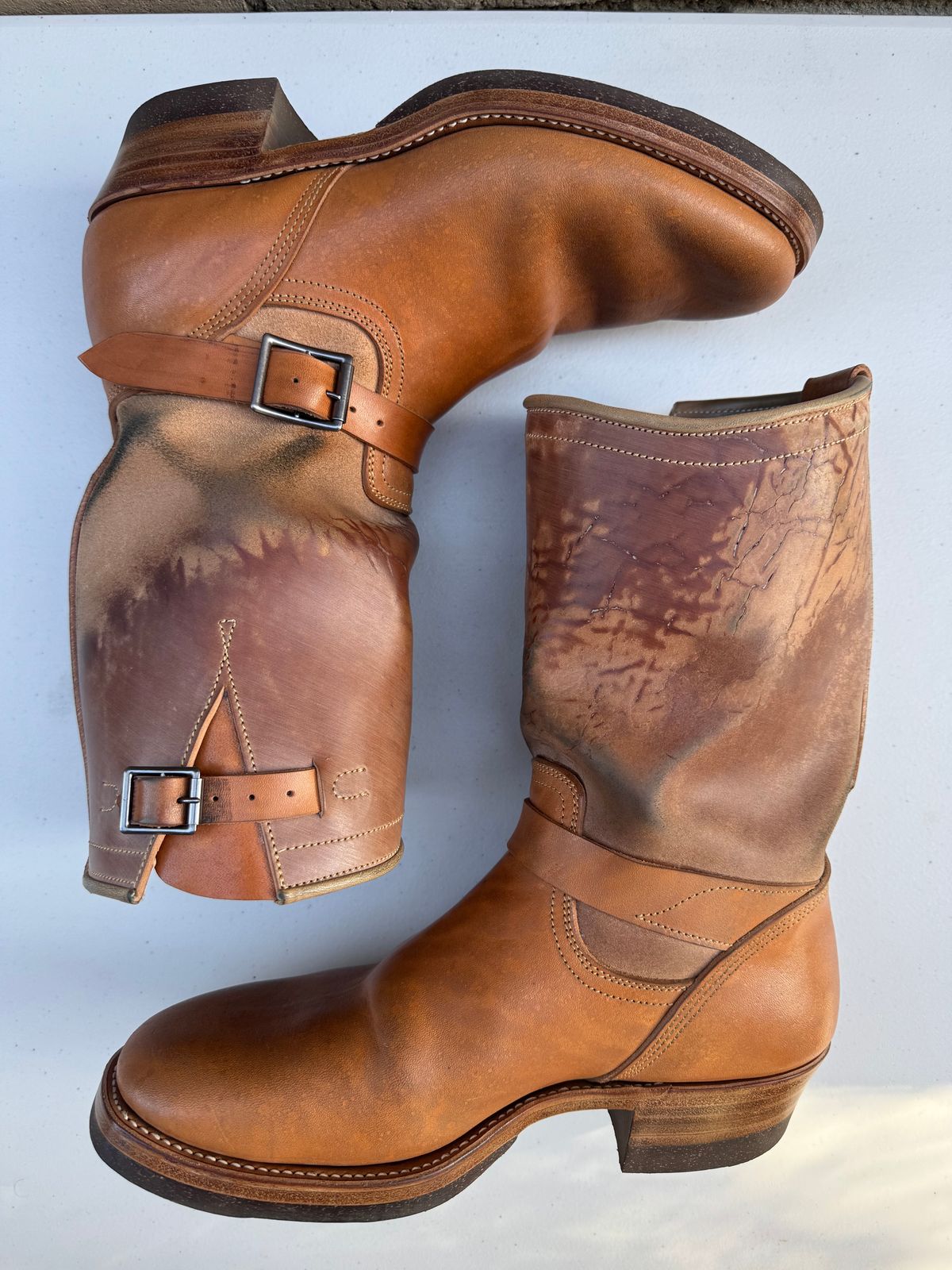 Photo by mrchaselm on January 5, 2025 of the Unsung U 22-2 Engineer Boot in Maryam Natural Rovesico Sego Horsebutt.