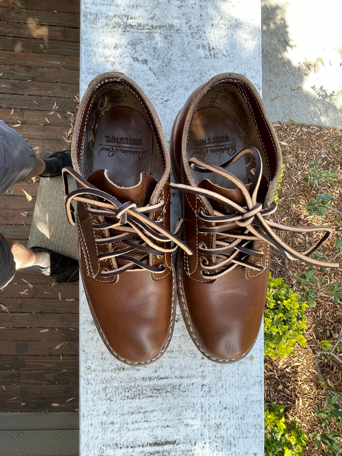 Photo by mrchaselm on October 1, 2022 of the White's Oxford in Horween British Tan Chromexcel.