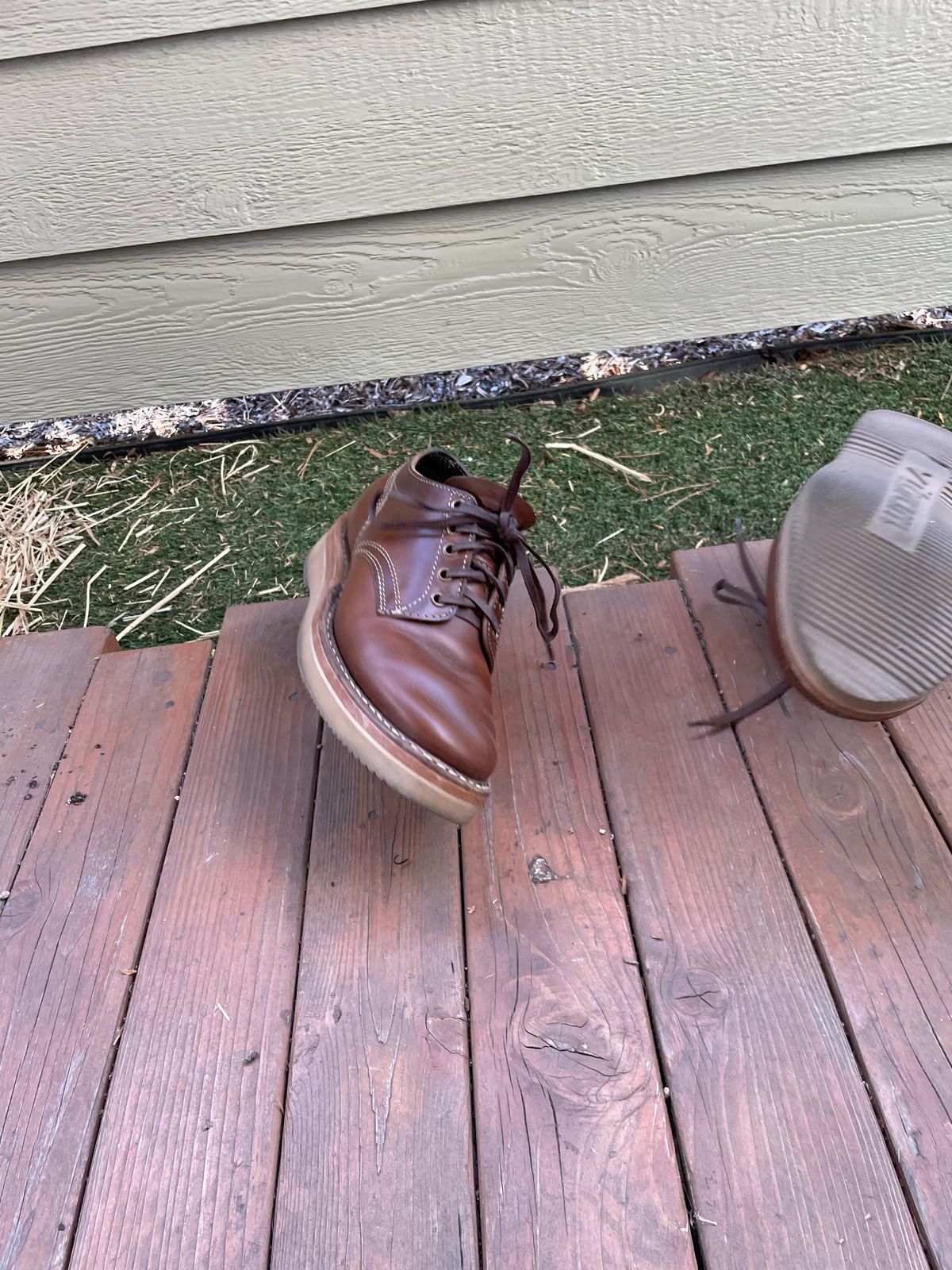 Photo by mrchaselm on November 4, 2022 of the White's Oxford in Horween British Tan Chromexcel.