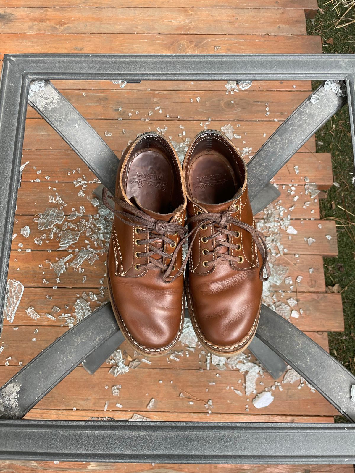 Photo by mrchaselm on December 1, 2022 of the White's Oxford in Horween British Tan Chromexcel.