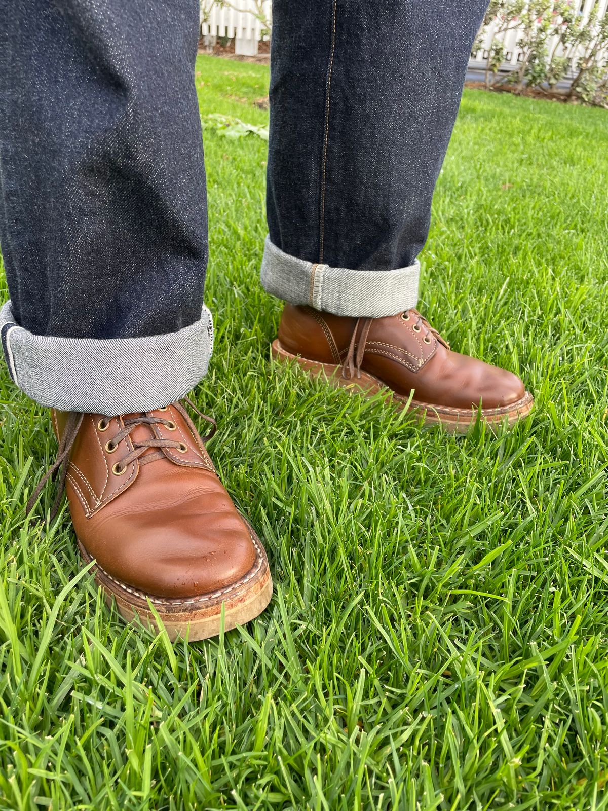 Photo by mrchaselm on January 4, 2023 of the White's Oxford in Horween British Tan Chromexcel.