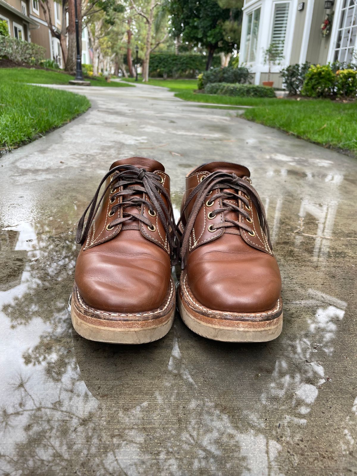 Photo by mrchaselm on January 4, 2023 of the White's Oxford in Horween British Tan Chromexcel.
