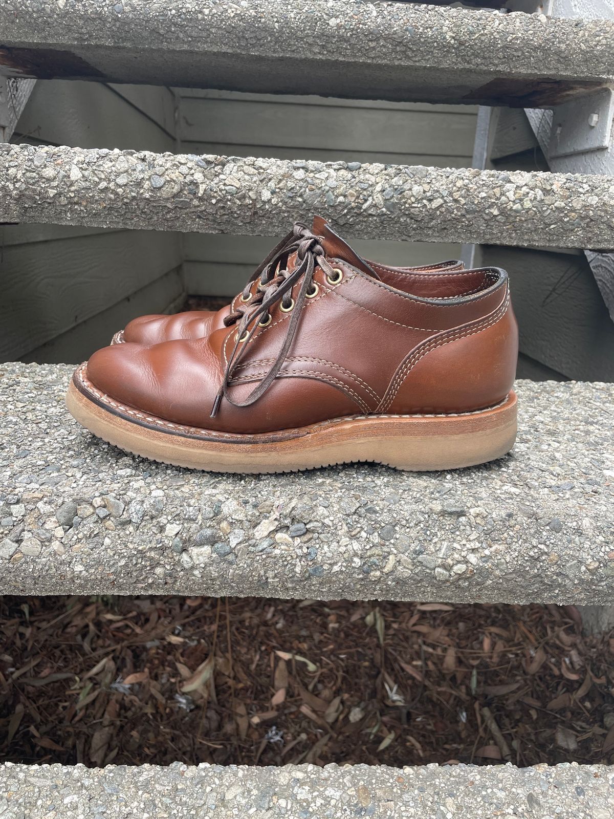 Photo by mrchaselm on February 3, 2023 of the White's Oxford in Horween British Tan Chromexcel.