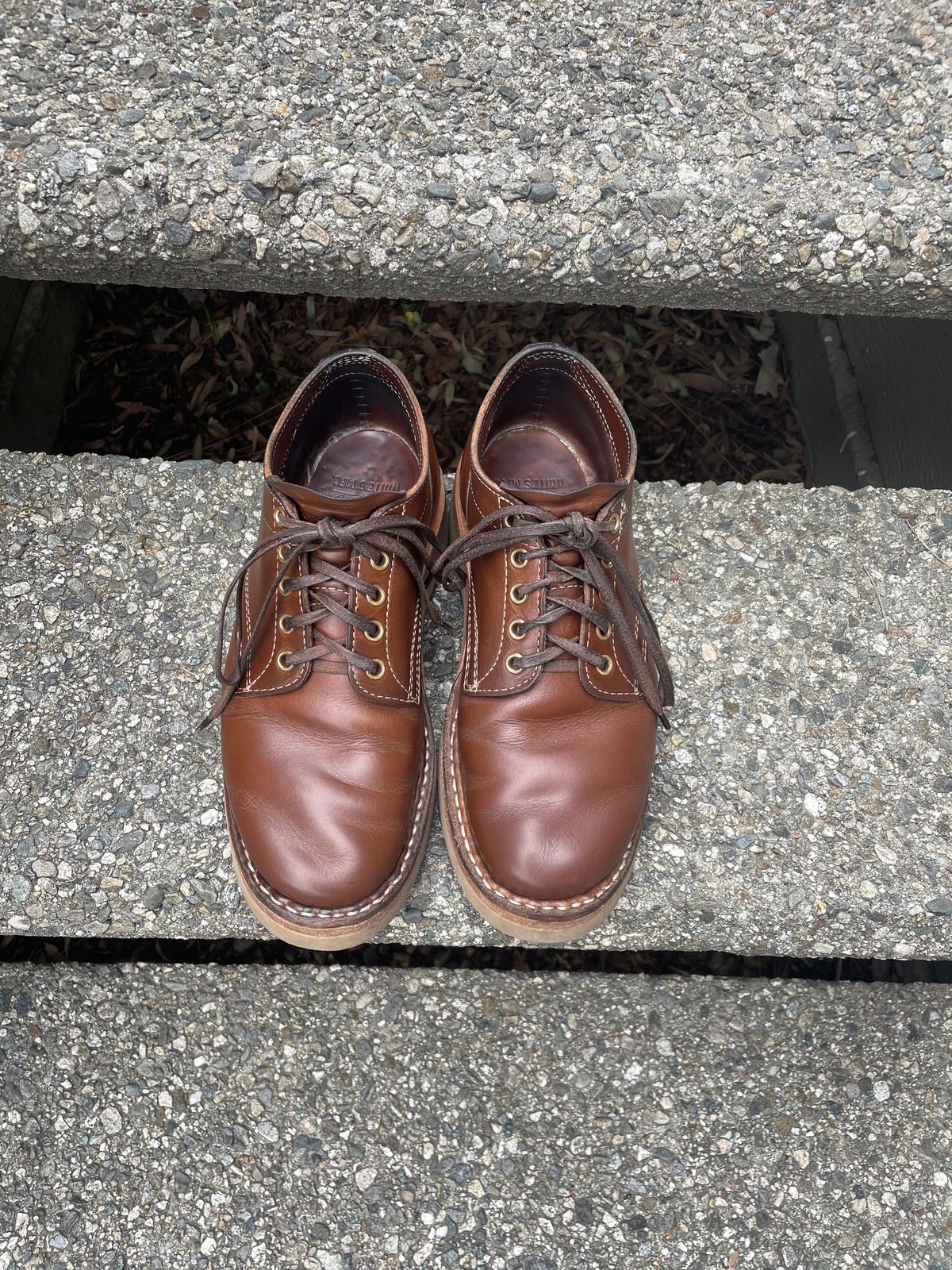 Photo by mrchaselm on February 3, 2023 of the White's Oxford in Horween British Tan Chromexcel.