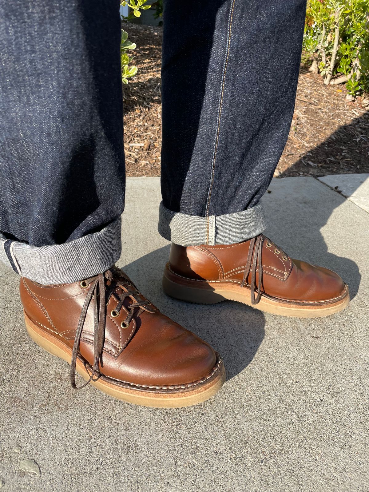 Photo by mrchaselm on March 5, 2023 of the White's Oxford in Horween British Tan Chromexcel.