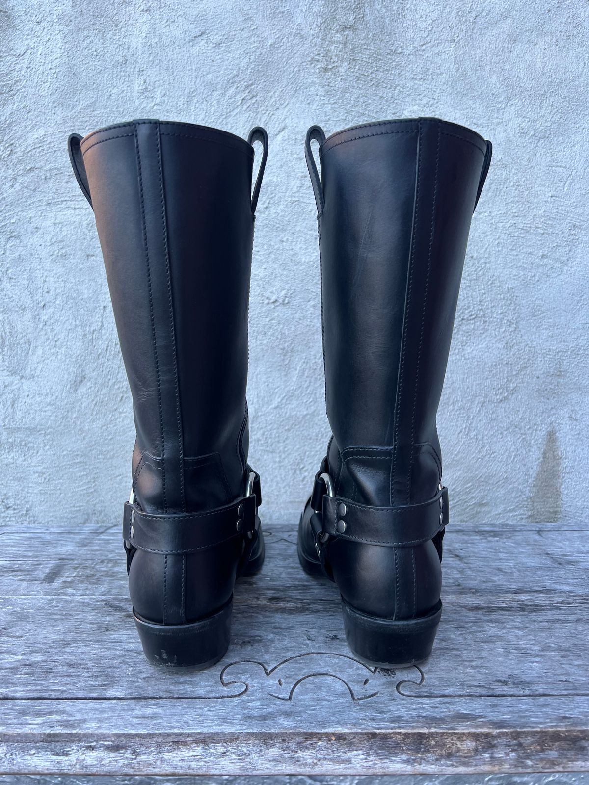 Photo by dring on February 4, 2024 of the Gucci Harness Boots in Black Calf.