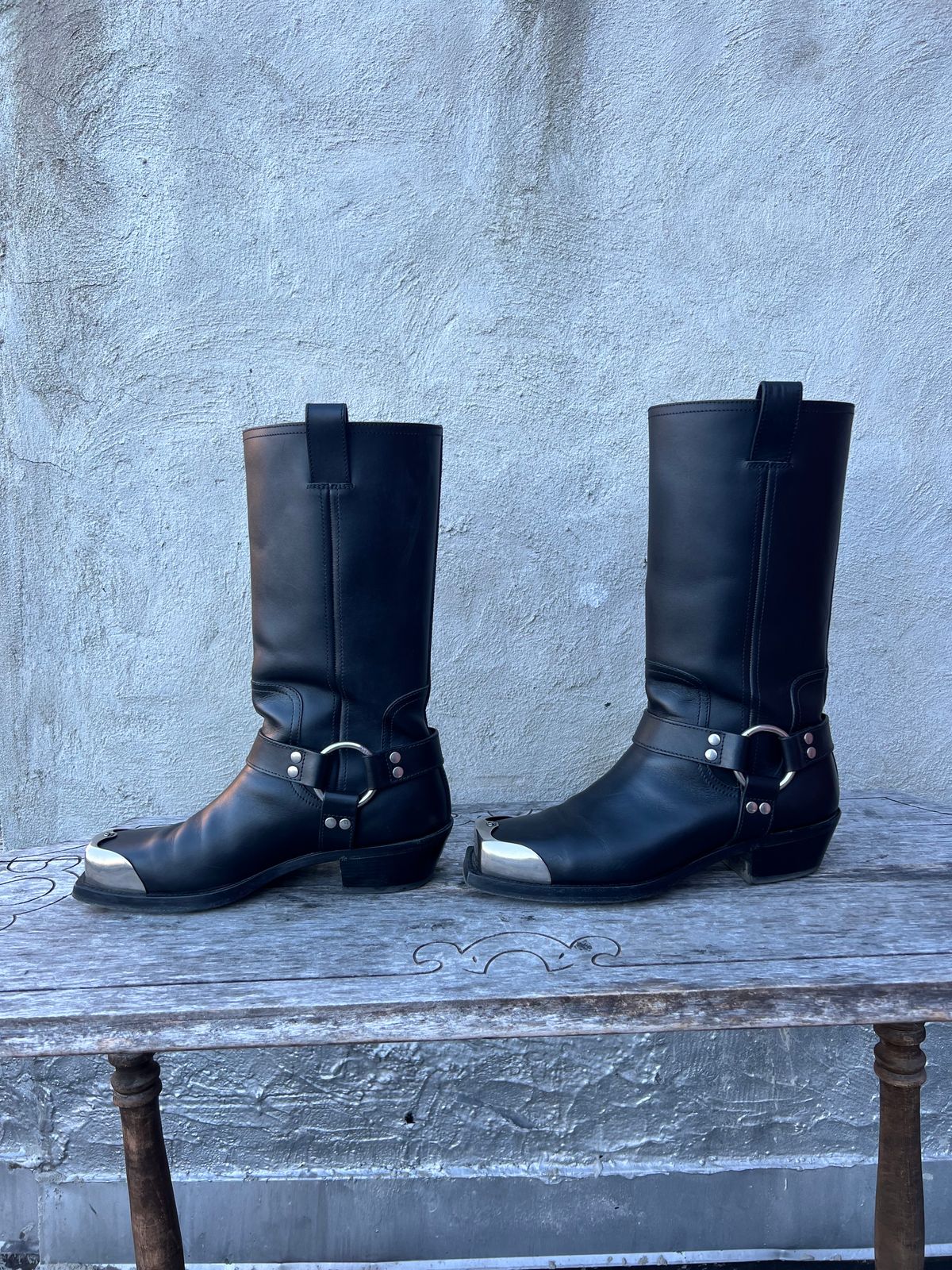 Photo by dring on February 4, 2024 of the Gucci Harness Boots in Black Calf.