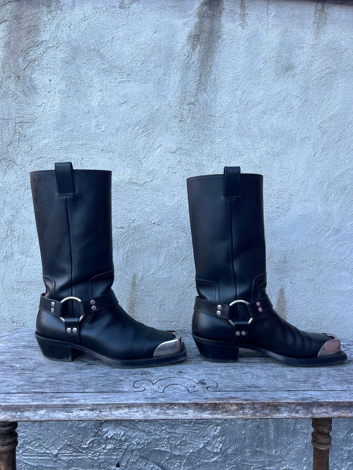 Photo by dring on February 4, 2024 of the Gucci Harness Boots in Black Calf.