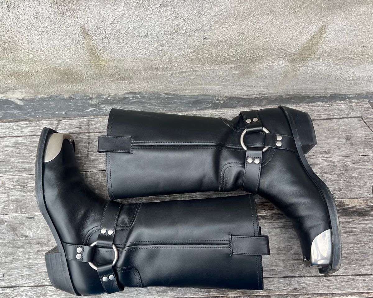 Photo by dring on March 4, 2024 of the Gucci Harness Boots in Black Calf.