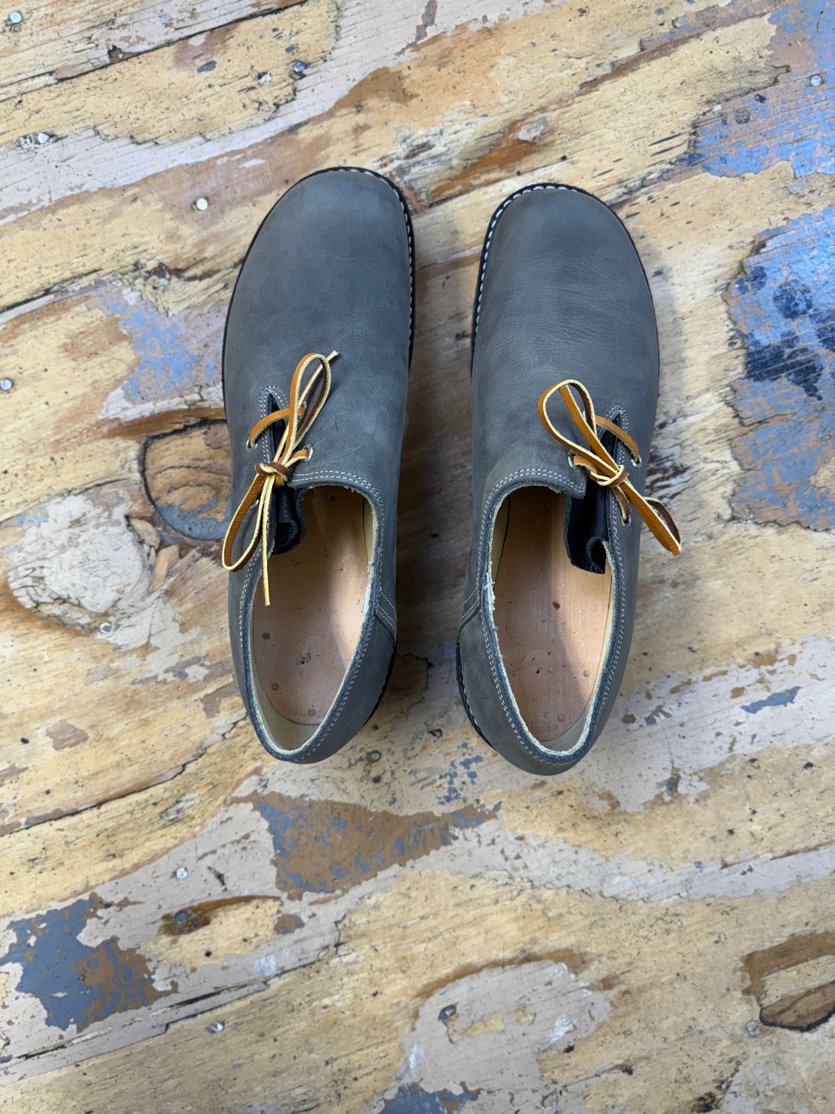 Photo by LimmerGuy on October 1, 2024 of the Peter limmer & Sons Custom Haferlschuh in Seidel Steel Gray Crazy Horse.