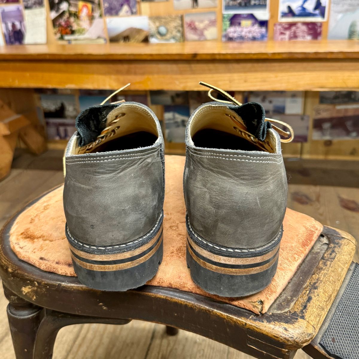 Photo by LimmerGuy on November 3, 2024 of the Peter limmer & Sons Custom Haferlschuh in Seidel Steel Gray Crazy Horse.