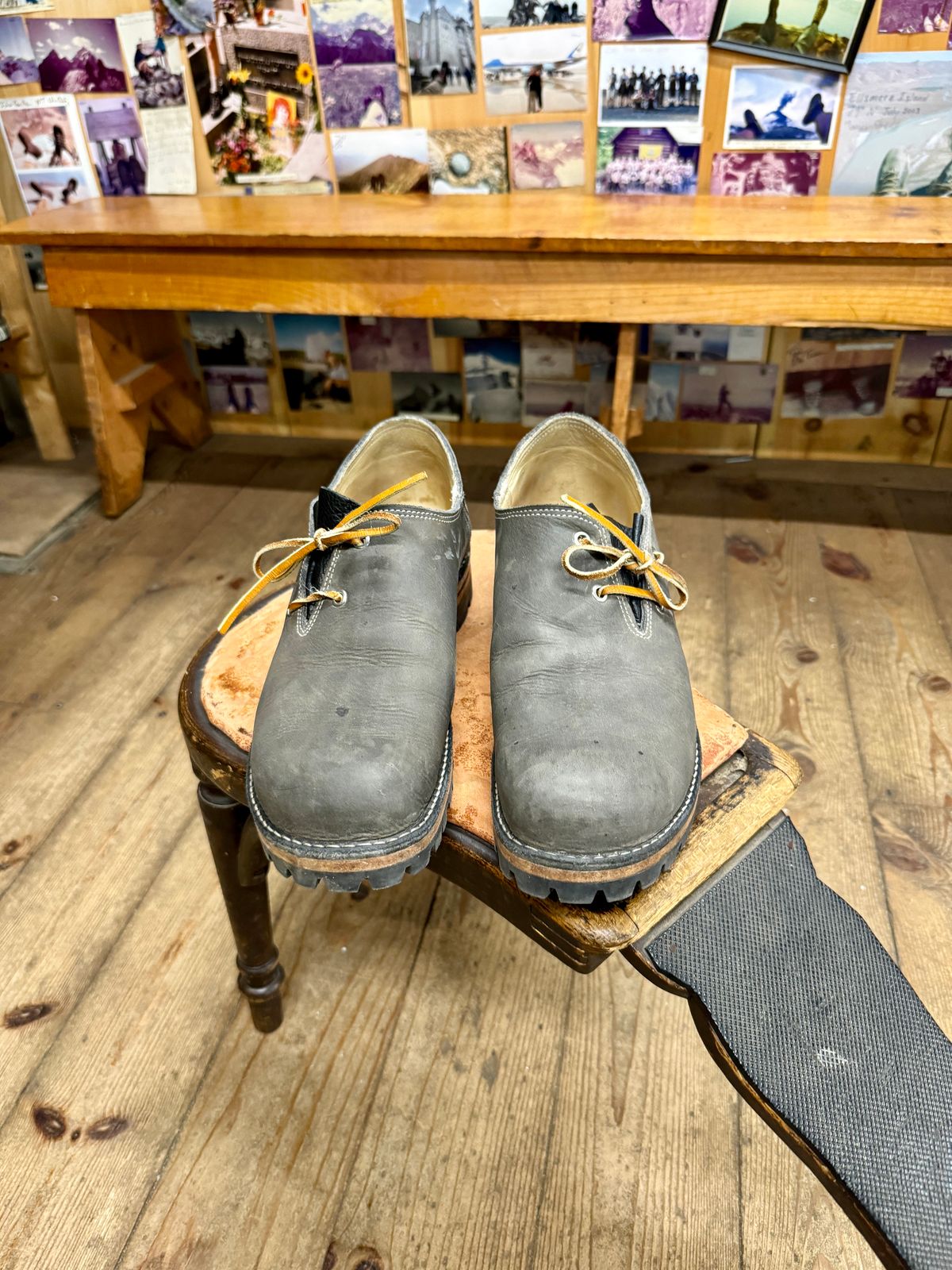 Photo by LimmerGuy on November 3, 2024 of the Peter limmer & Sons Custom Haferlschuh in Seidel Steel Gray Crazy Horse.