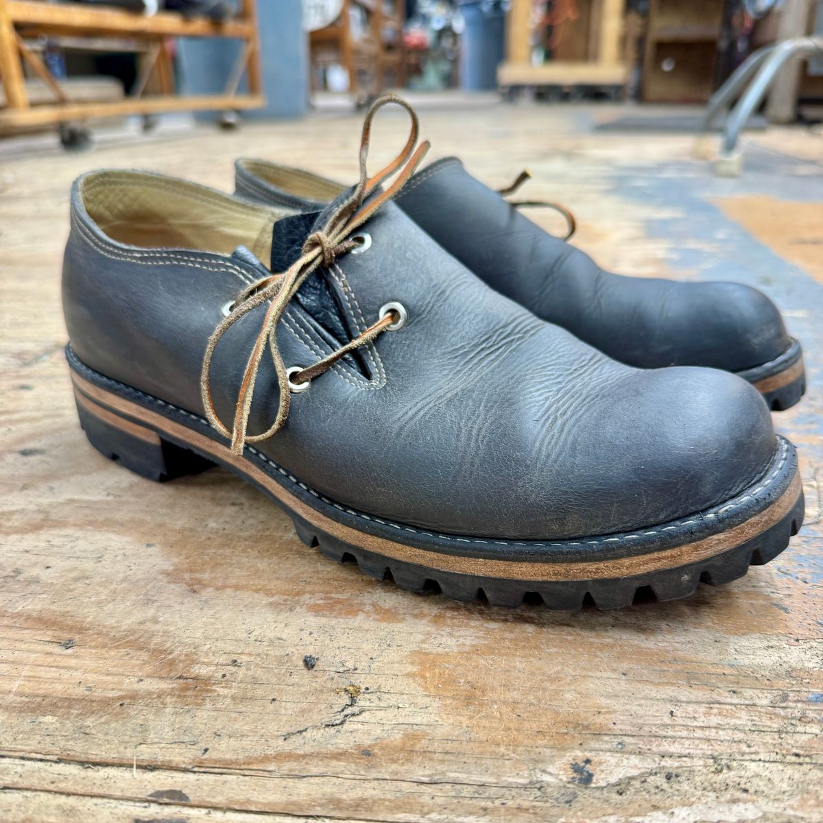 Photo by LimmerGuy on March 4, 2025 of the Peter limmer & Sons Custom Haferlschuh in Seidel Steel Gray Crazy Horse.