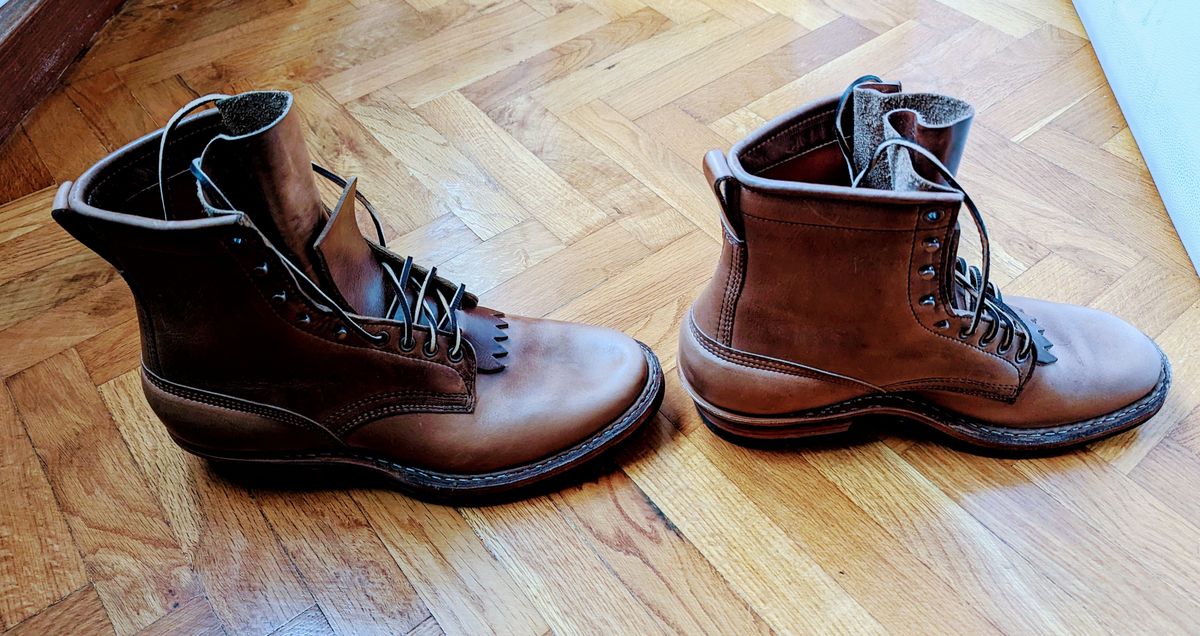 Photo by atmaster on January 6, 2024 of the White's Bounty Hunter in Horween Natural Chromexcel.