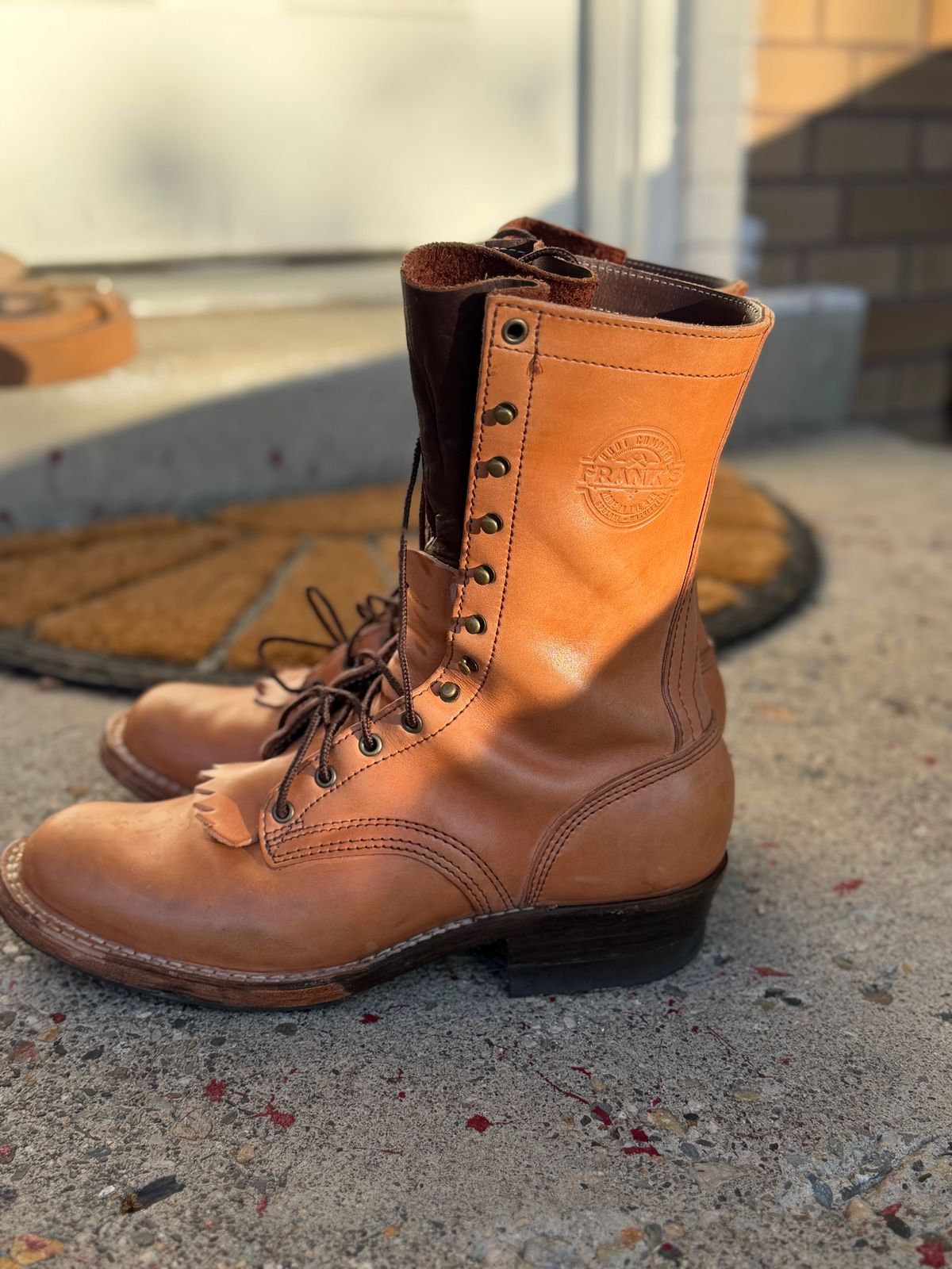 Photo by jayandhisboots on October 1, 2025 of the Frank's Boots Front Range in Wickett & Craig Natural Veg Tan.