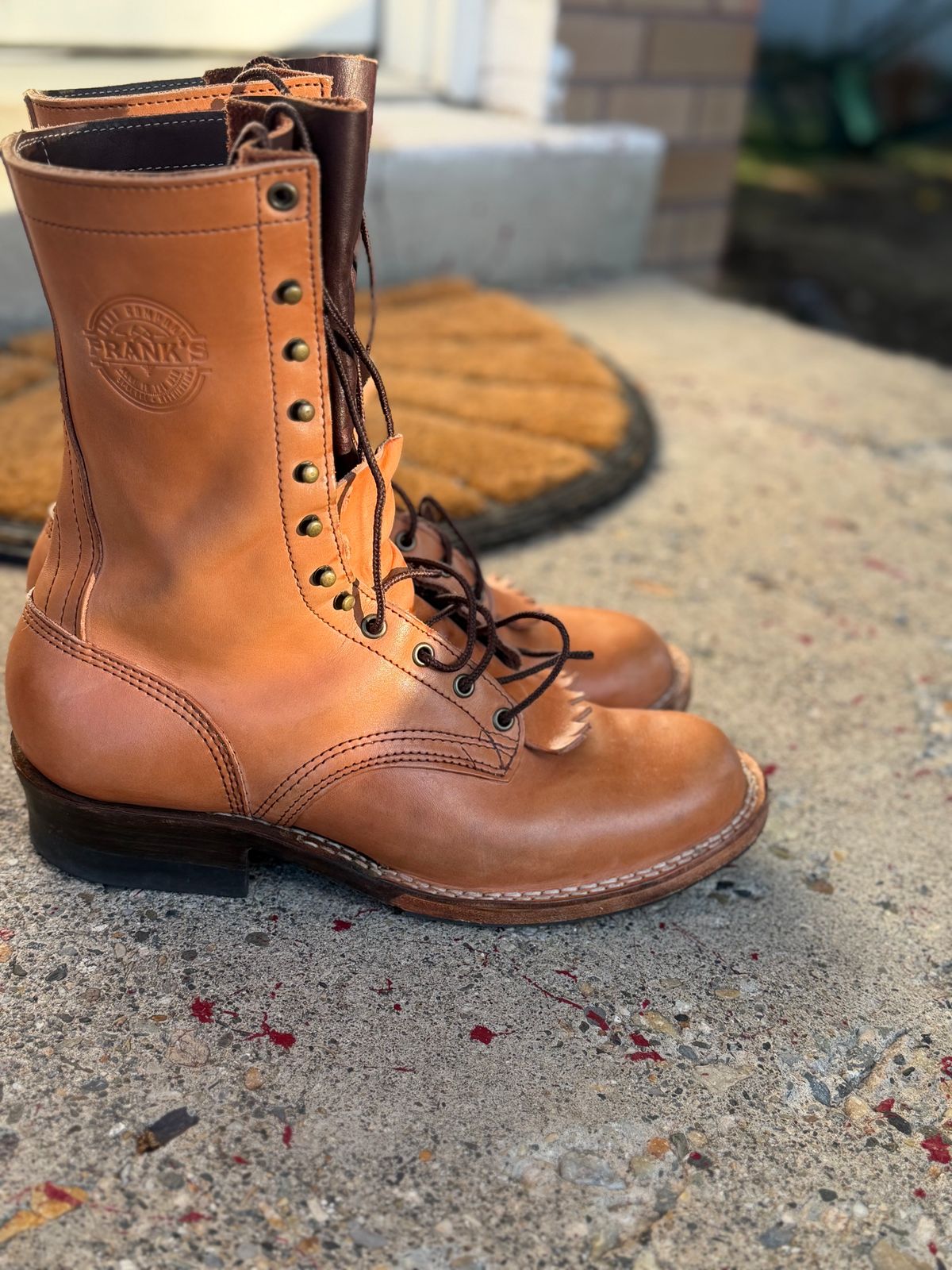 Photo by jayandhisboots on October 1, 2025 of the Frank's Boots Front Range in Wickett & Craig Natural Veg Tan.