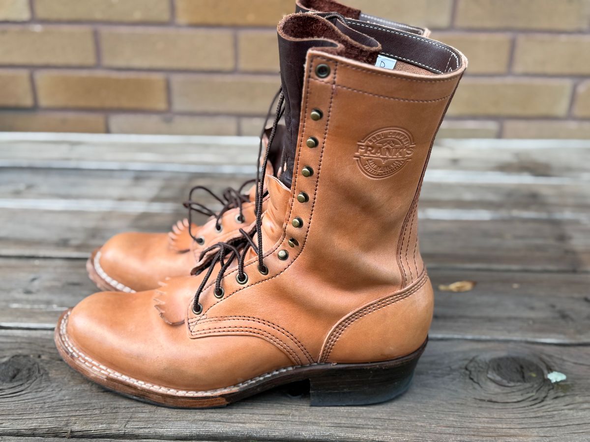 Photo by jayandhisboots on October 1, 2025 of the Frank's Boots Front Range in Wickett & Craig Natural Veg Tan.