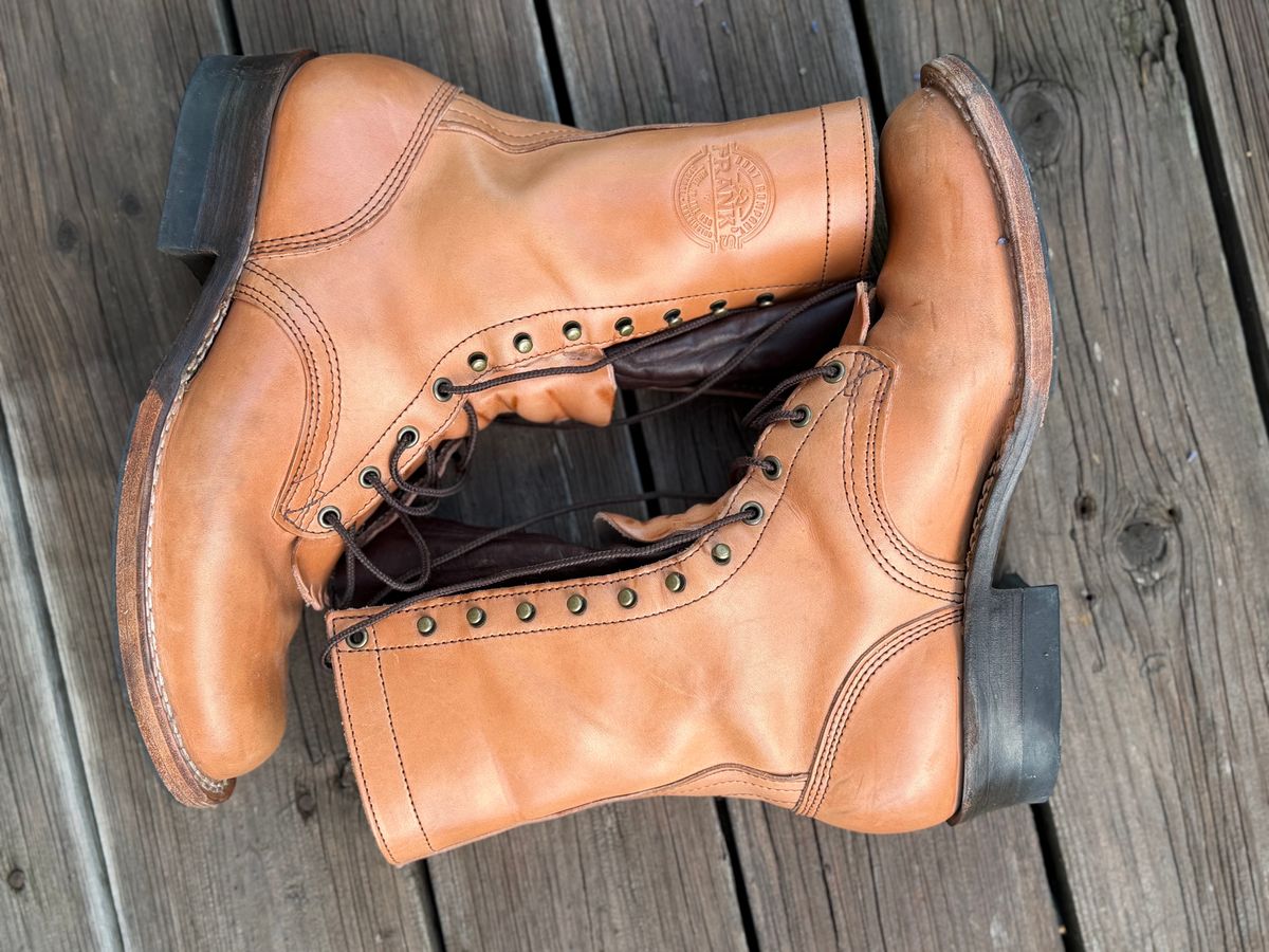 Photo by jayandhisboots on October 1, 2025 of the Frank's Boots Front Range in Wickett & Craig Natural Veg Tan.