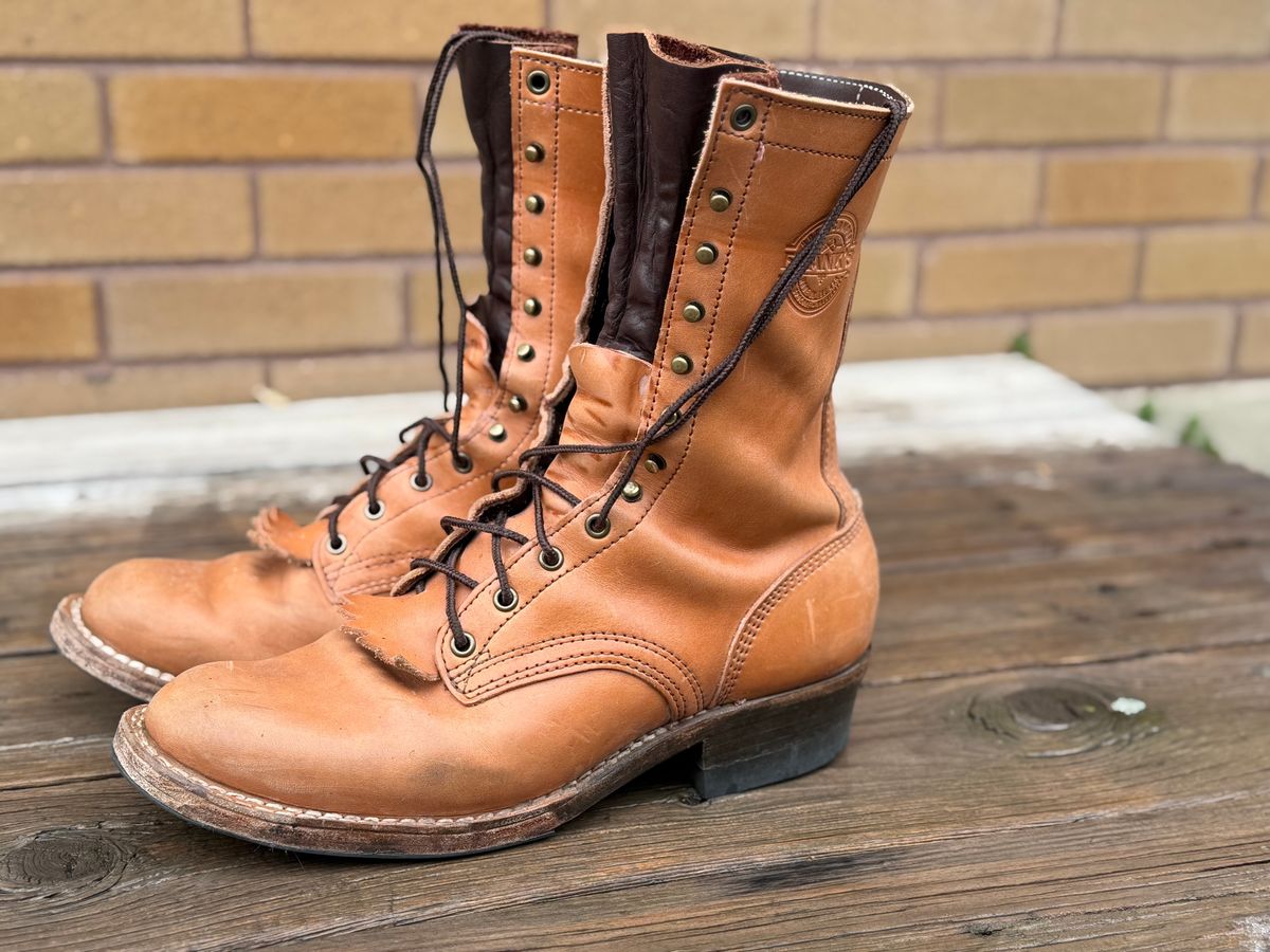 Photo by jayandhisboots on December 5, 2025 of the Frank's Boots Front Range in Wickett & Craig Natural Veg Tan.