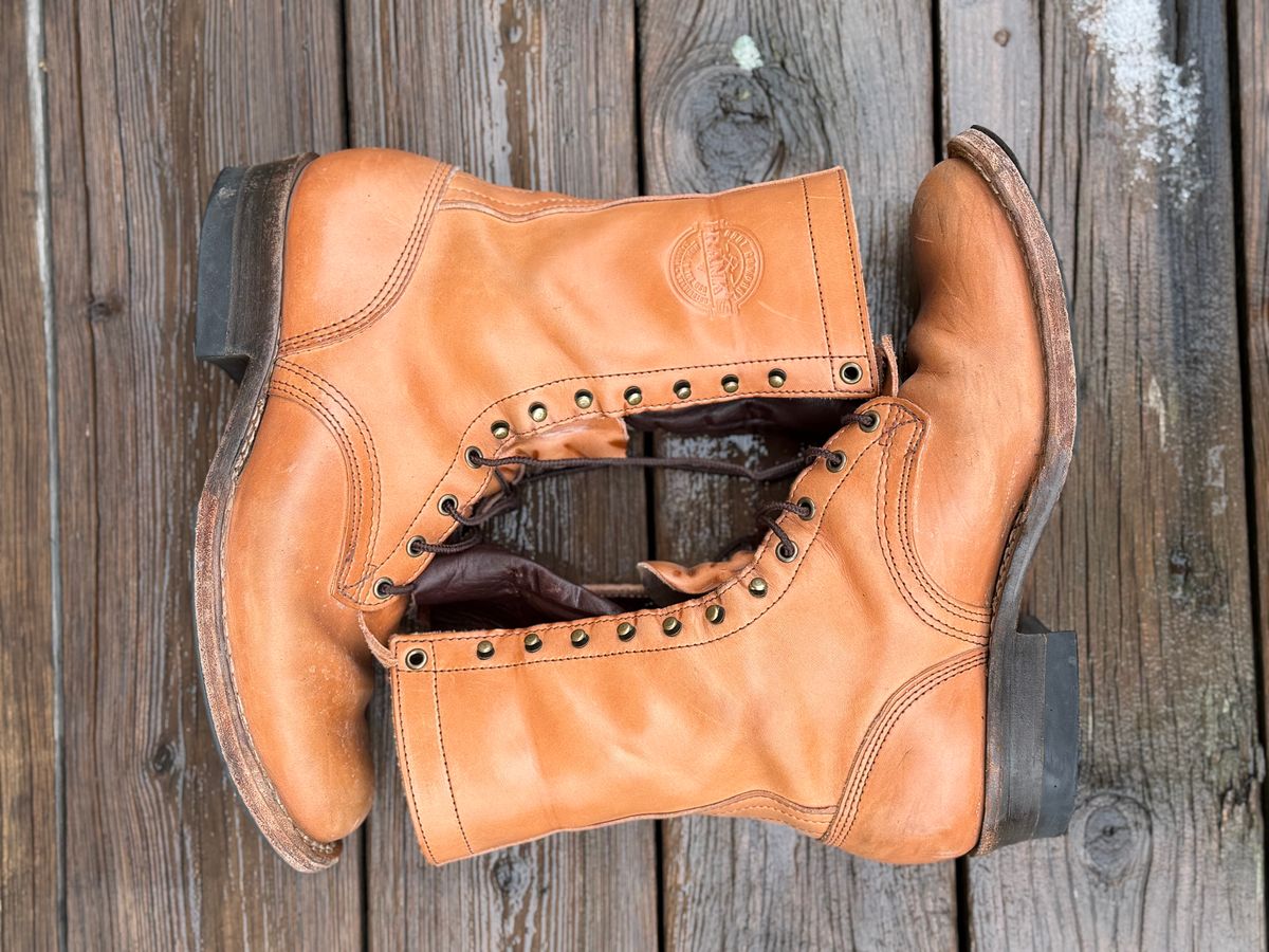 Photo by jayandhisboots on December 5, 2025 of the Frank's Boots Front Range in Wickett & Craig Natural Veg Tan.