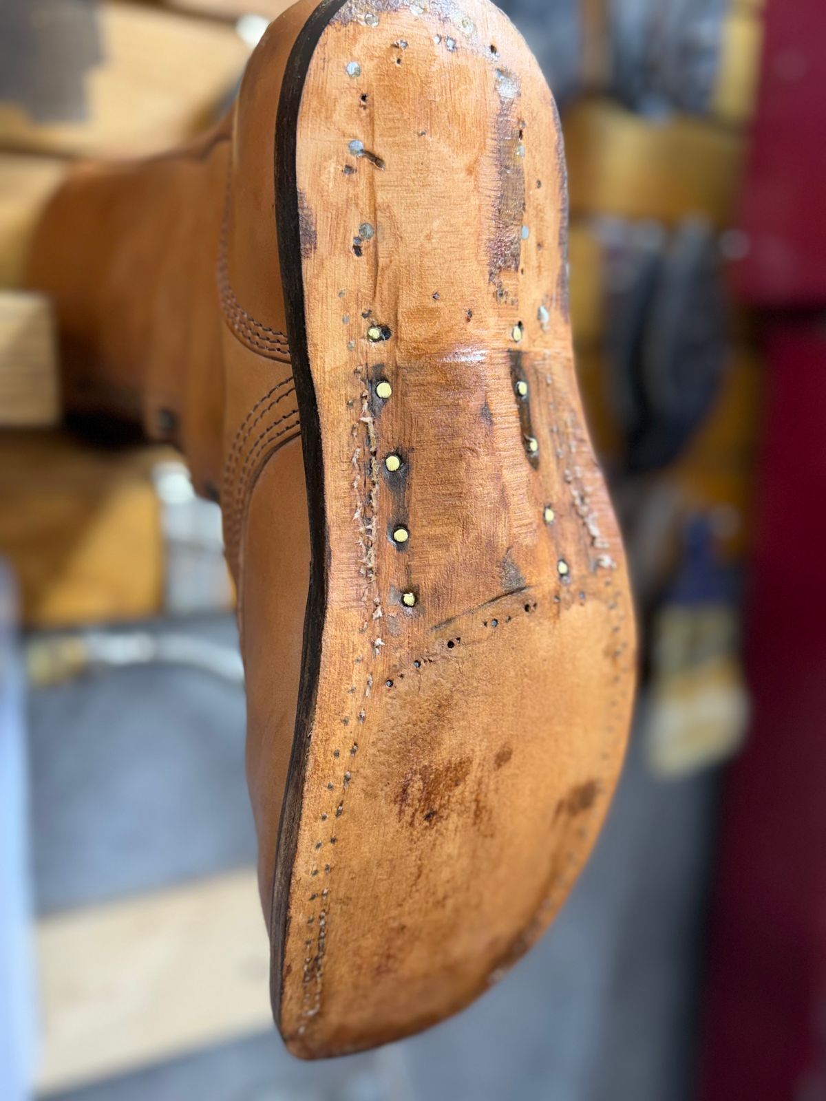 Photo by jayandhisboots on December 31, 2025 of the Frank's Boots Front Range in Wickett & Craig Natural Veg Tan.