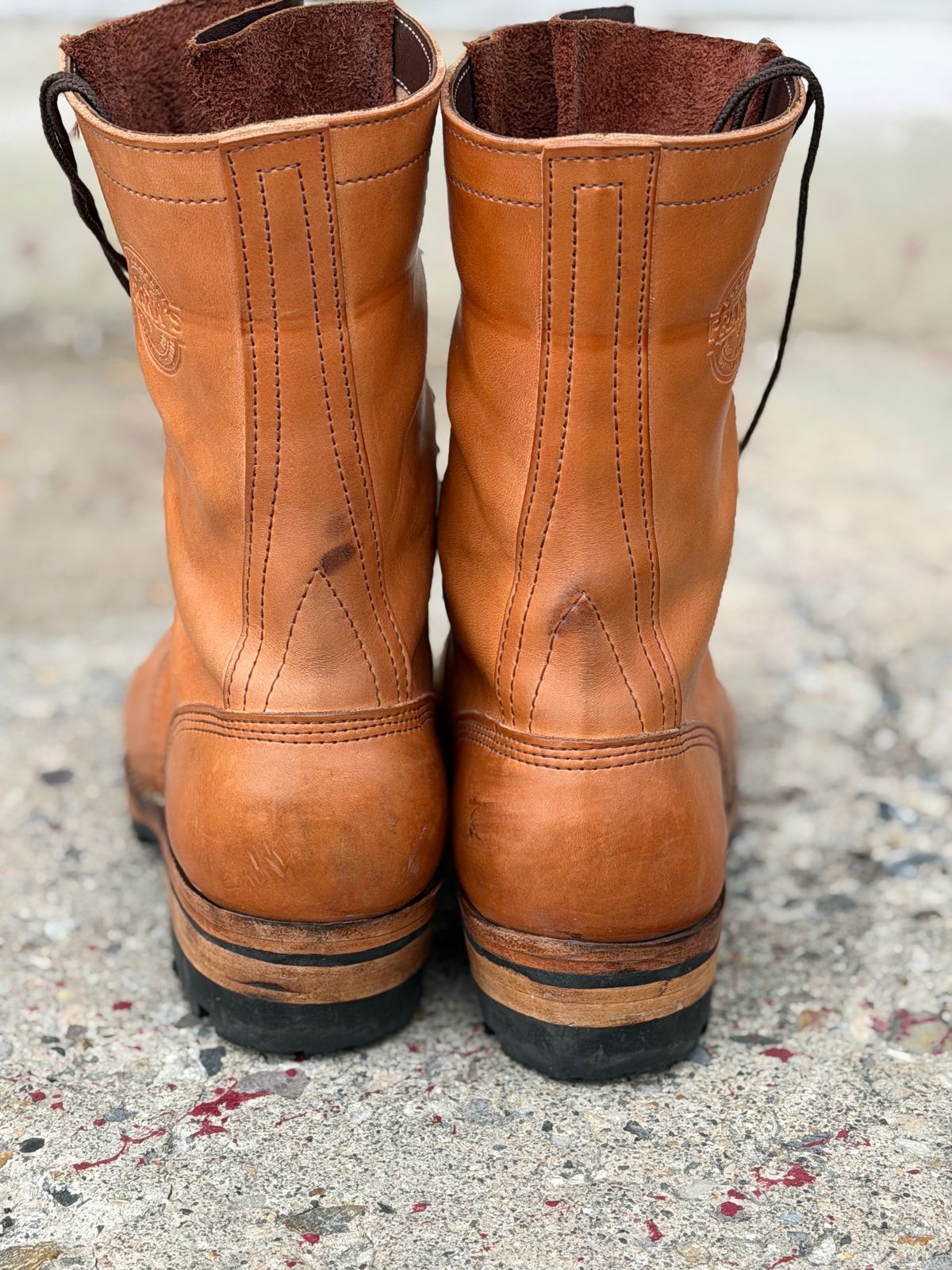 Photo by jayandhisboots on January 4, 2026 of the Frank's Boots Front Range in Wickett & Craig Natural Veg Tan.