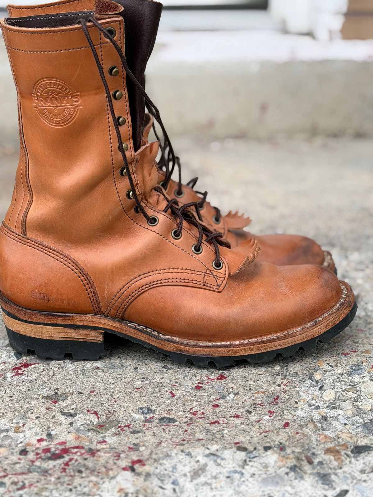 Photo by jayandhisboots on January 4, 2026 of the Frank's Boots Front Range in Wickett & Craig Natural Veg Tan.