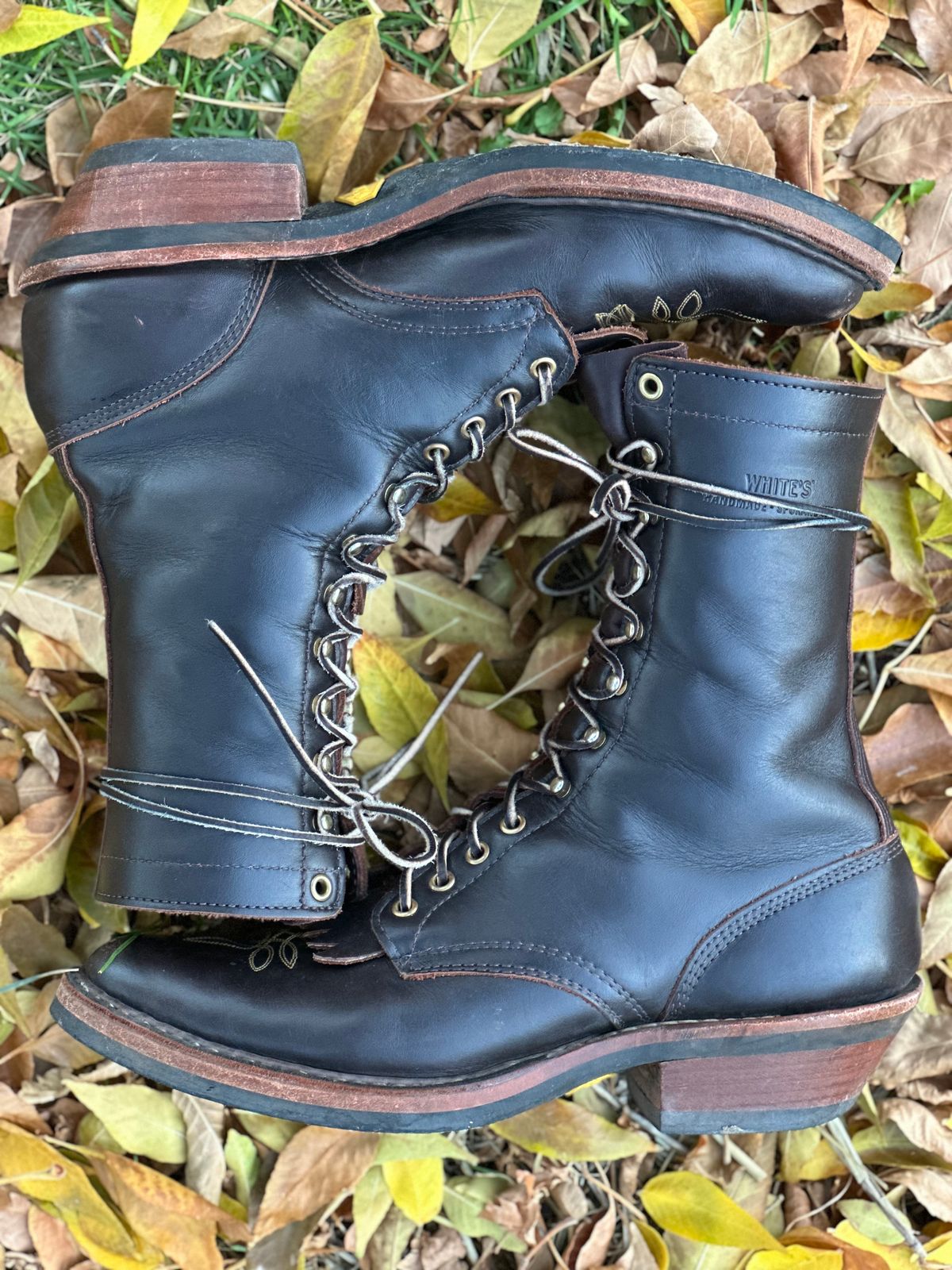 Photo by jayandhisboots on November 1, 2024 of the White's Packer Pointed Toe in Seidel Brown Dress.