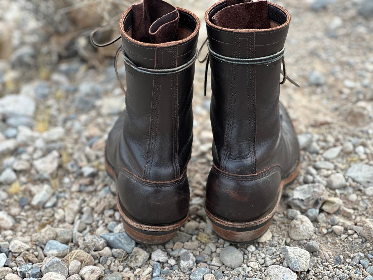 Photo by jayandhisboots on January 3, 2025 of the White's Packer Pointed Toe in Seidel Brown Dress.