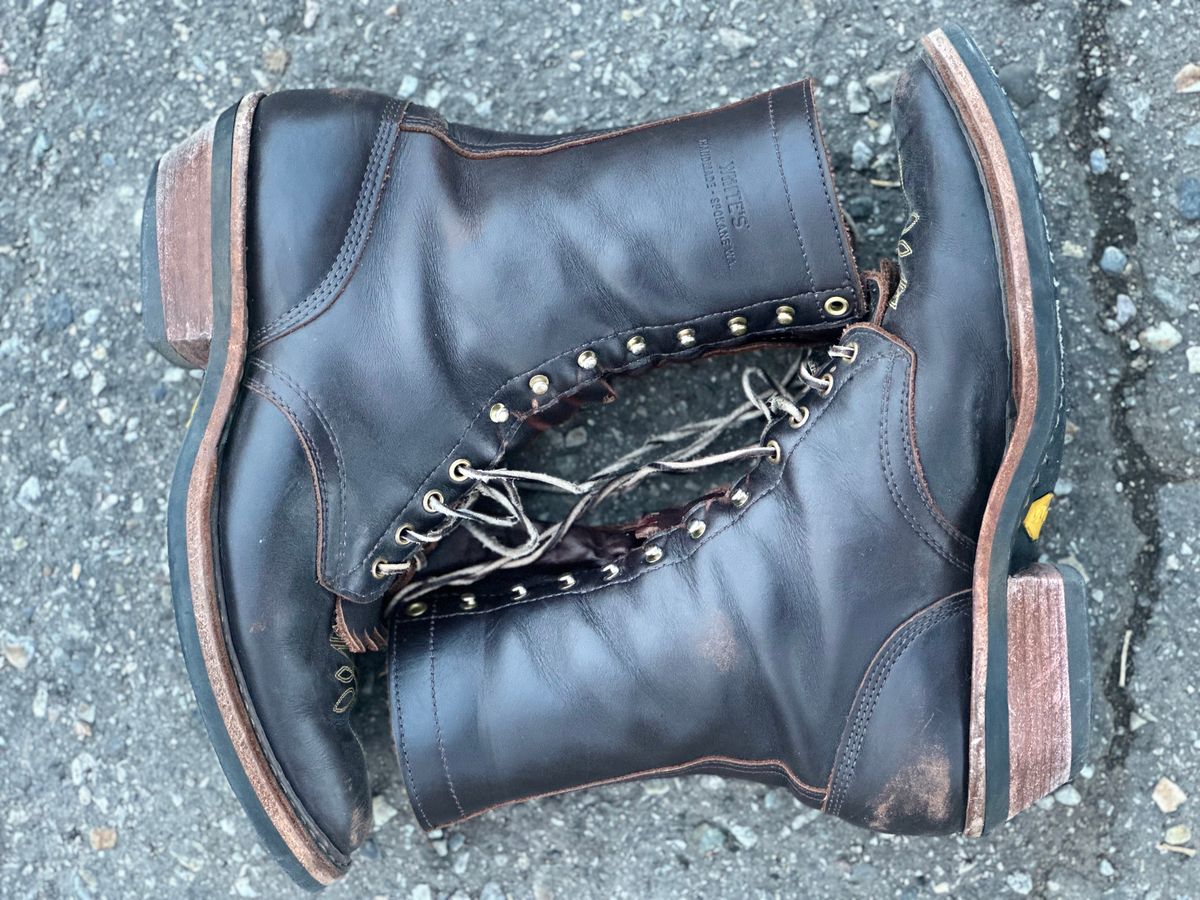 Photo by jayandhisboots on March 3, 2025 of the White's Packer Pointed Toe in Seidel Brown Dress.