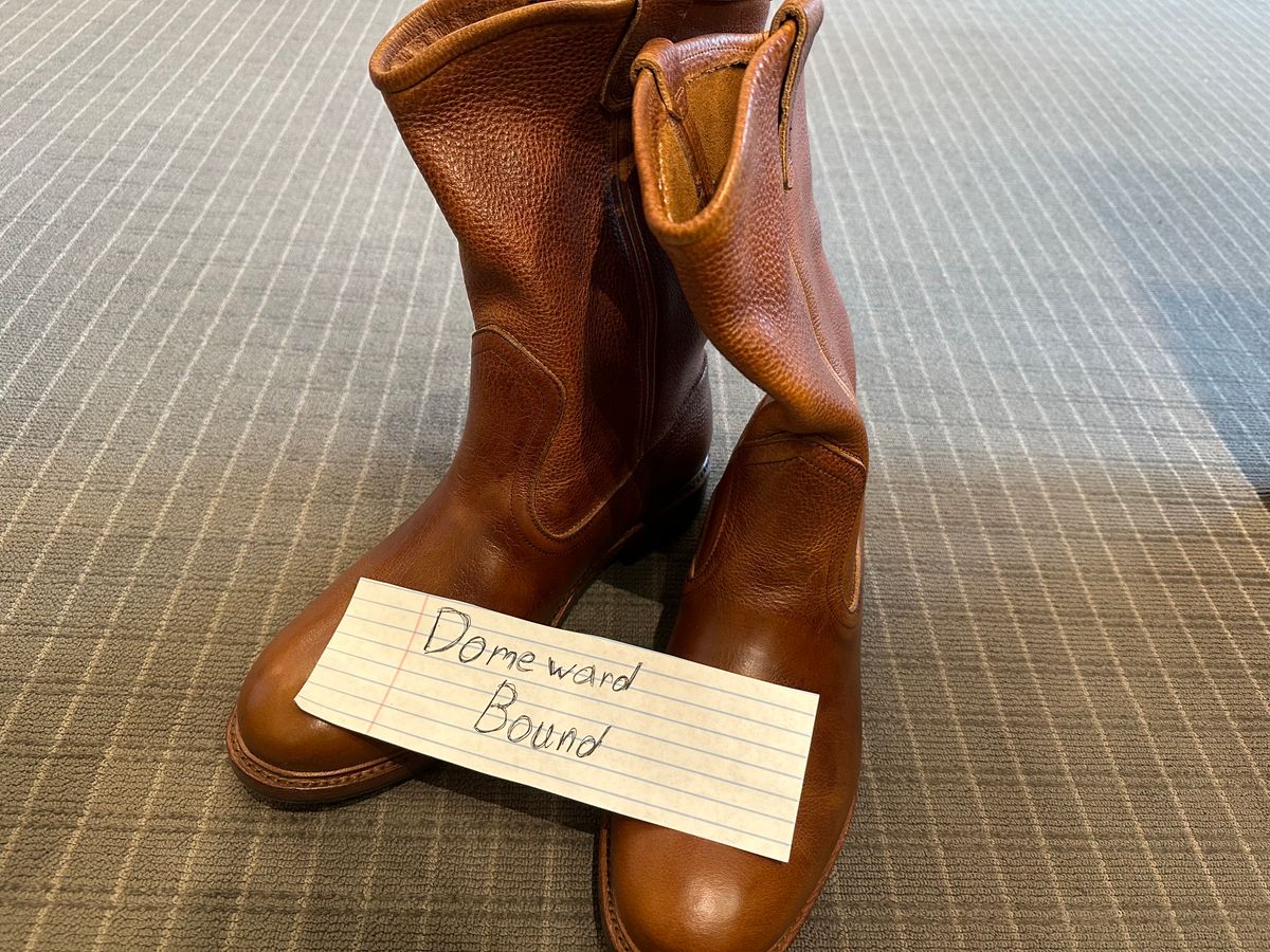 Photo by jayandhisboots on October 3, 2023 of the Allen Edmonds Dallas Roper in Horween Cheyenne Brown.