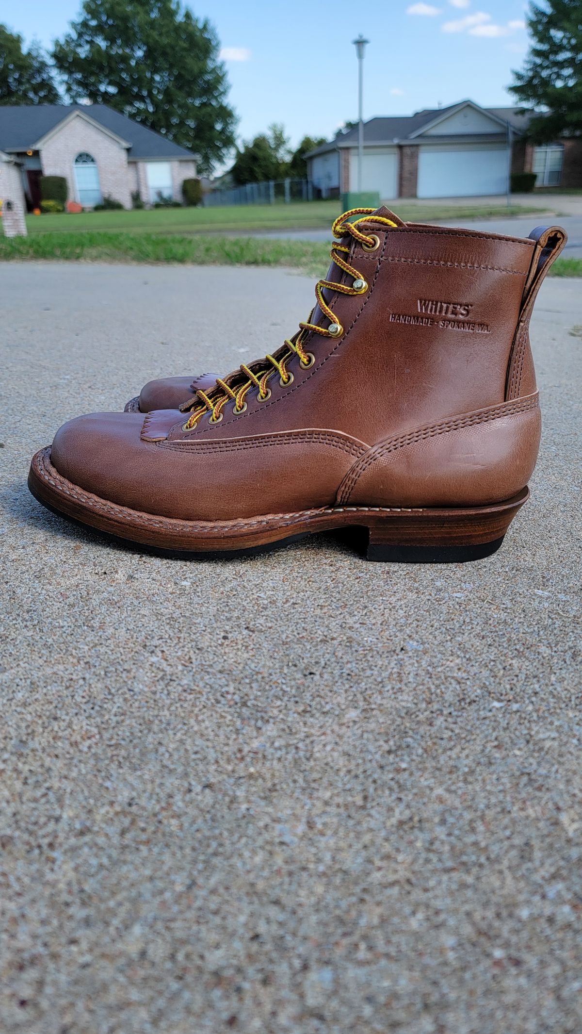 Photo by Jeppysboots on October 3, 2025 of the White's 350 Cutter in Toscanello Horsehide.